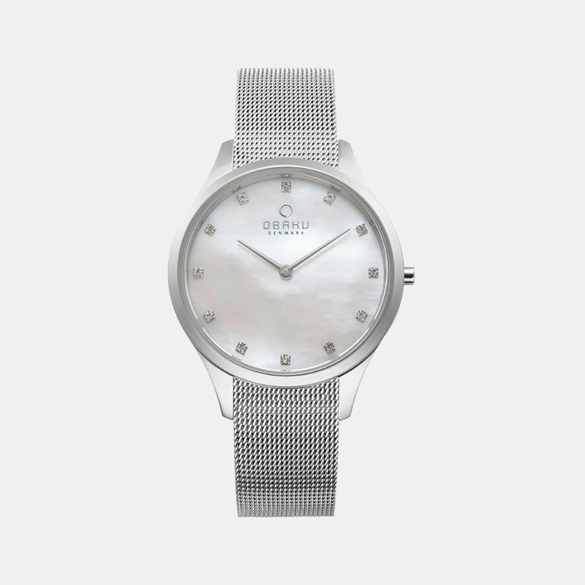 Obaku Fin Steel Women Quartz Grey Dial Analog Mesh Watch V217LXCWMC