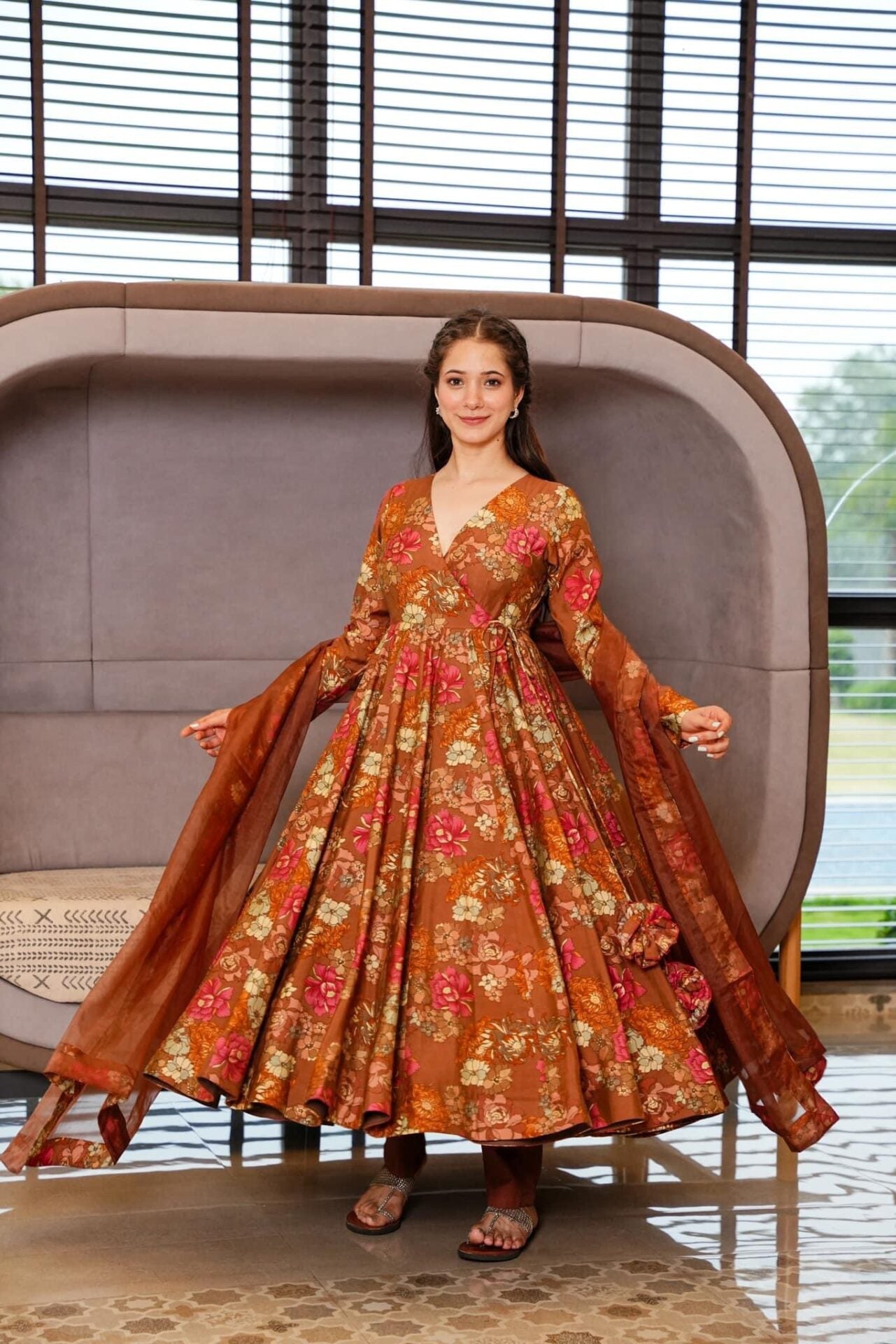 Idaho-o Santori Floral print suit set