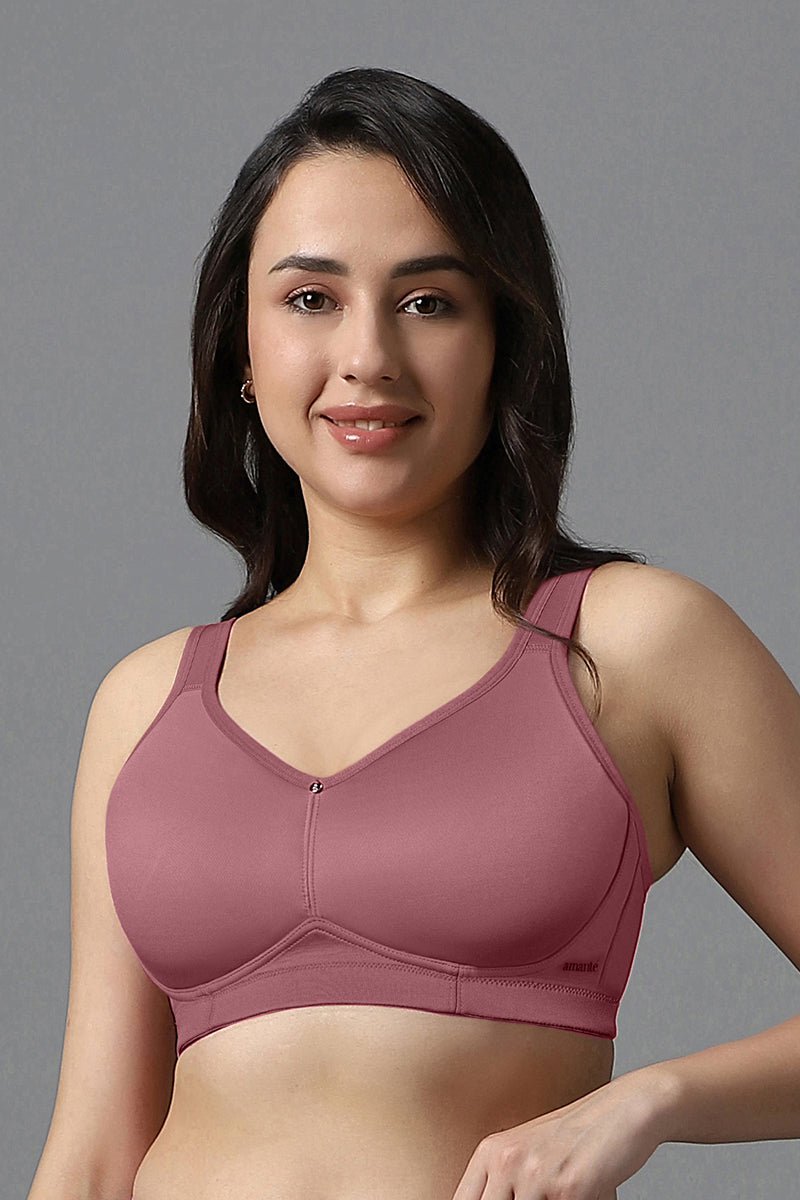 Amante Airy Padded Non-wired Support Bra - Mesa Rose
