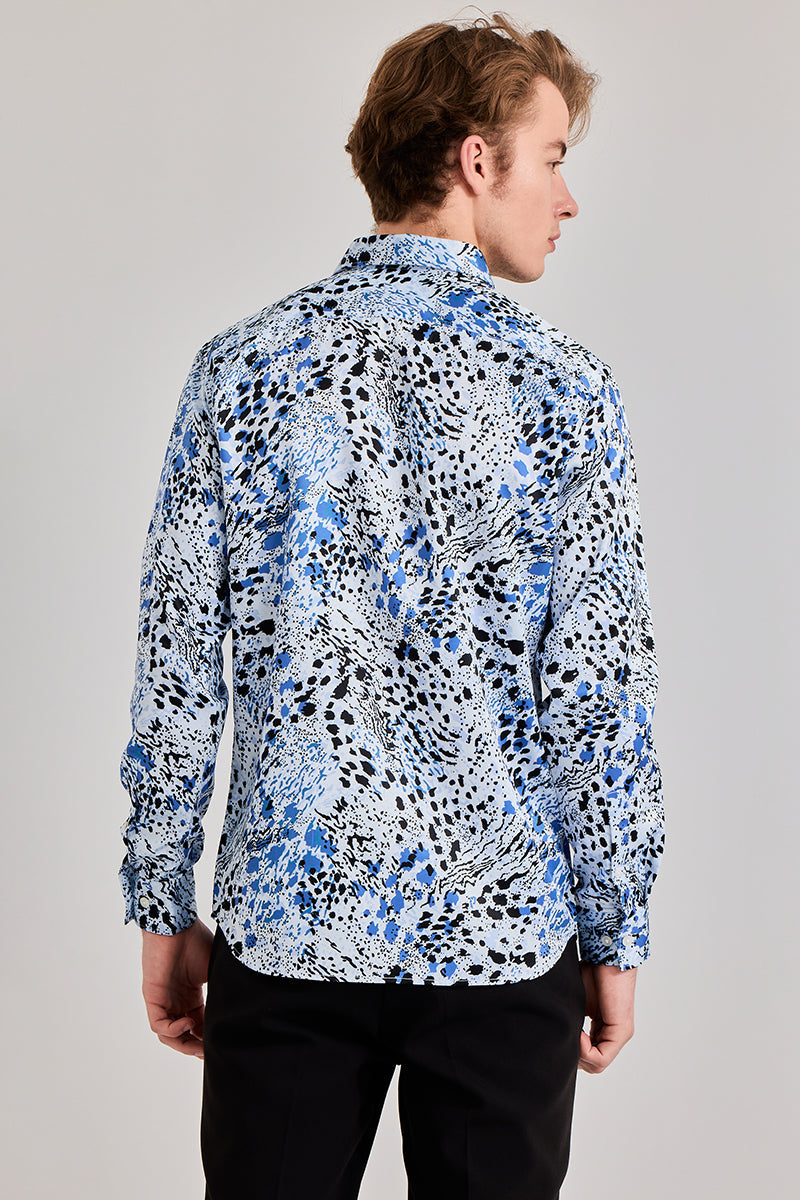 SNITCH Cheetard Blue Shirt - view 7