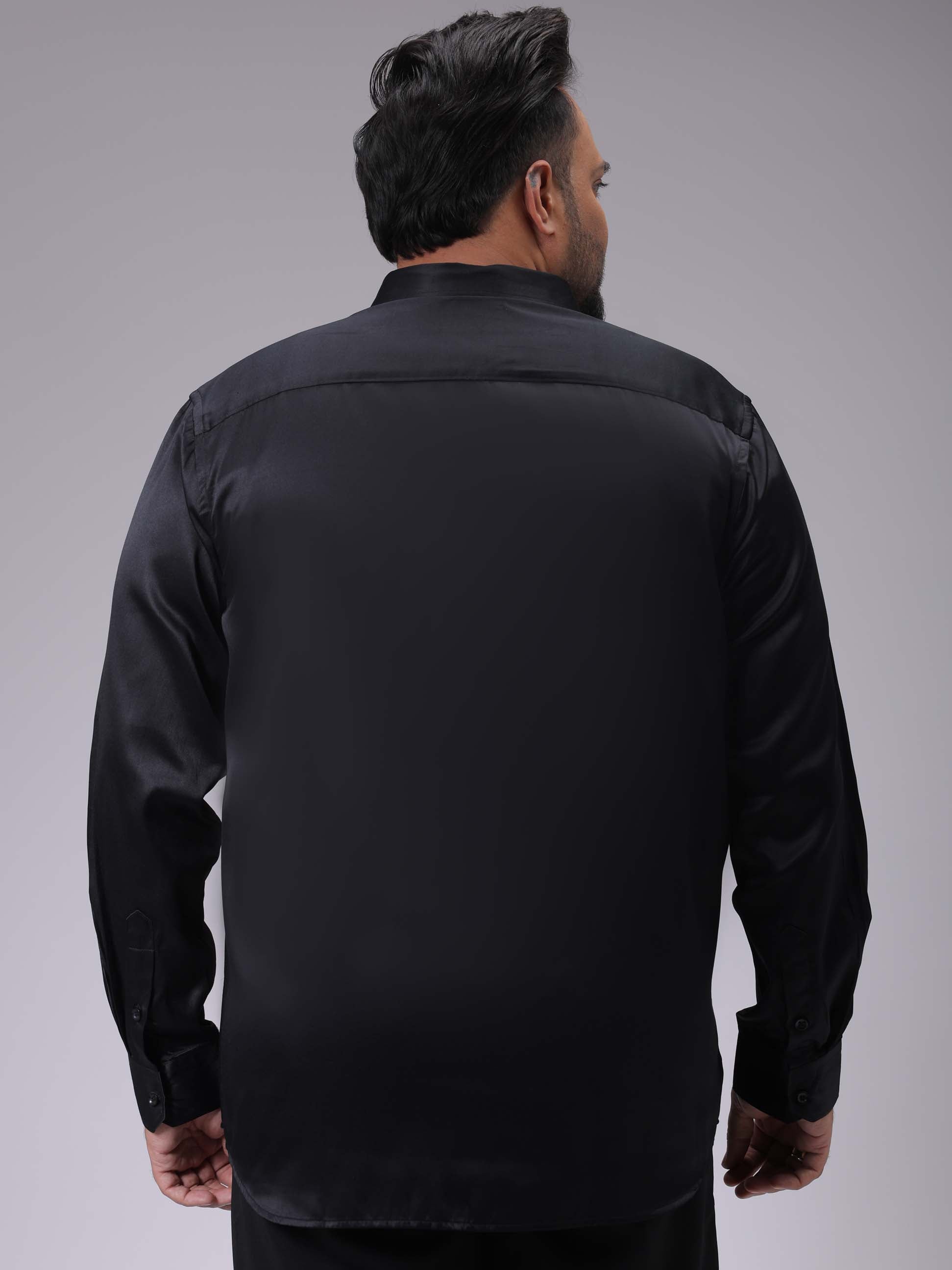 HARDSODA Men's Plus Size Black Regular Fit Solid Formal Shirt - view 5