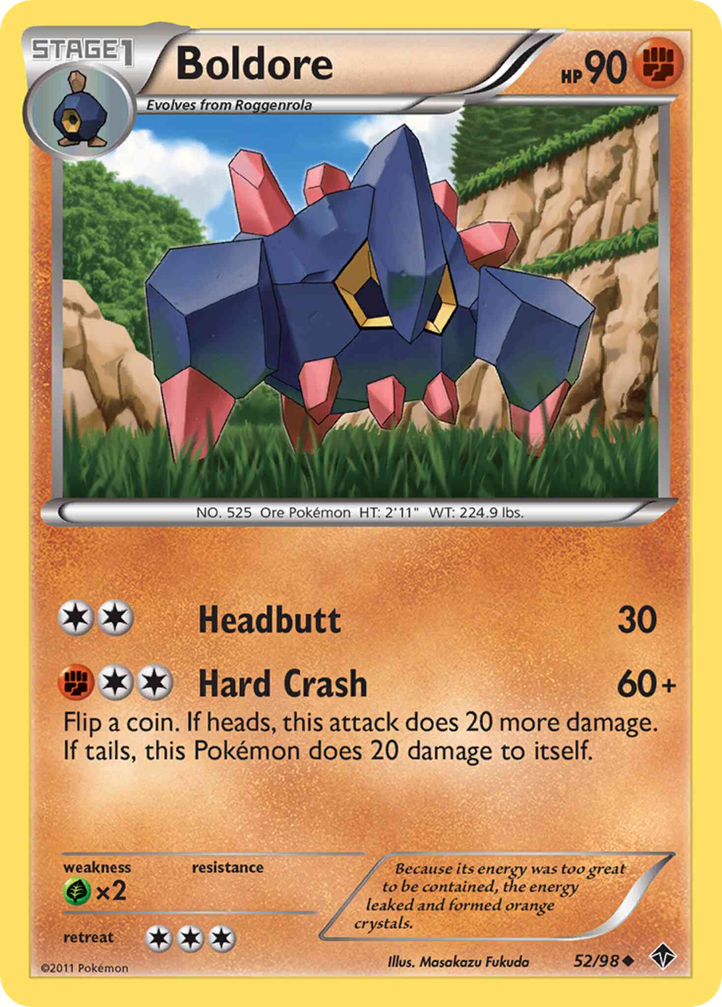 Uncommon bw2-52 non-holo – Pokémon Boldore - 52/98 - Uncommon [bw2-52] [Non-Holo]