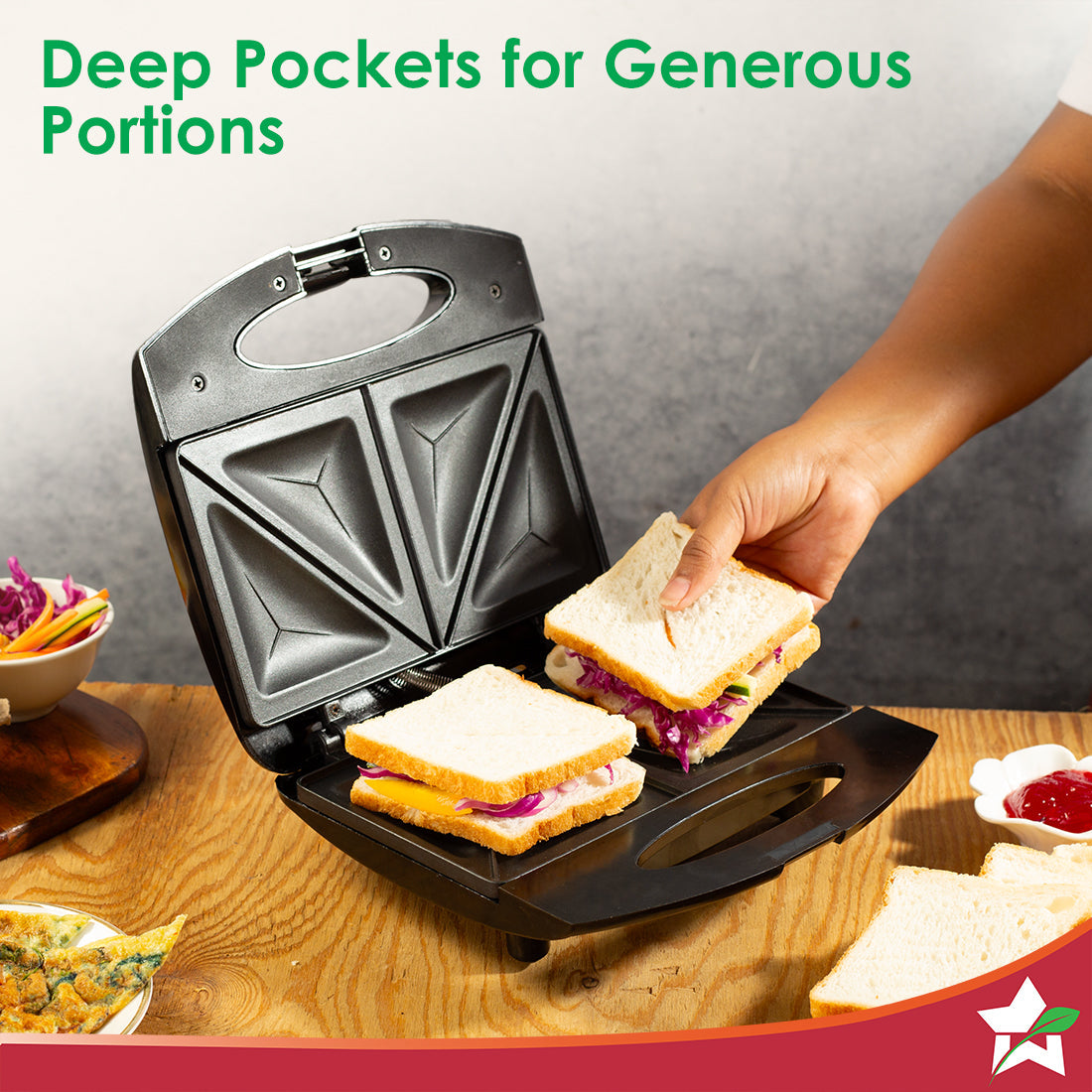 Acura Plus Sandwich Maker 750W Non-stick by blacktree - view 4