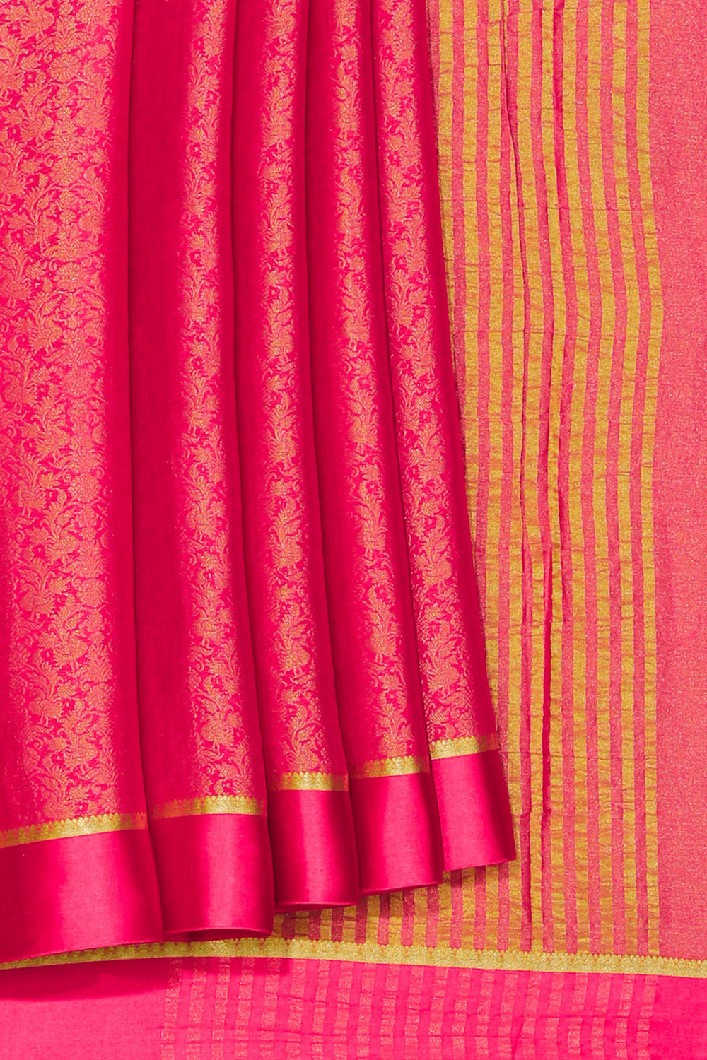 Kalanjali Crepe Silk Pink Saree – Women's