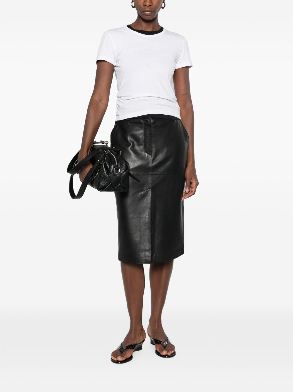 Parosh Skirt – 100% Lamb Leather - view 2