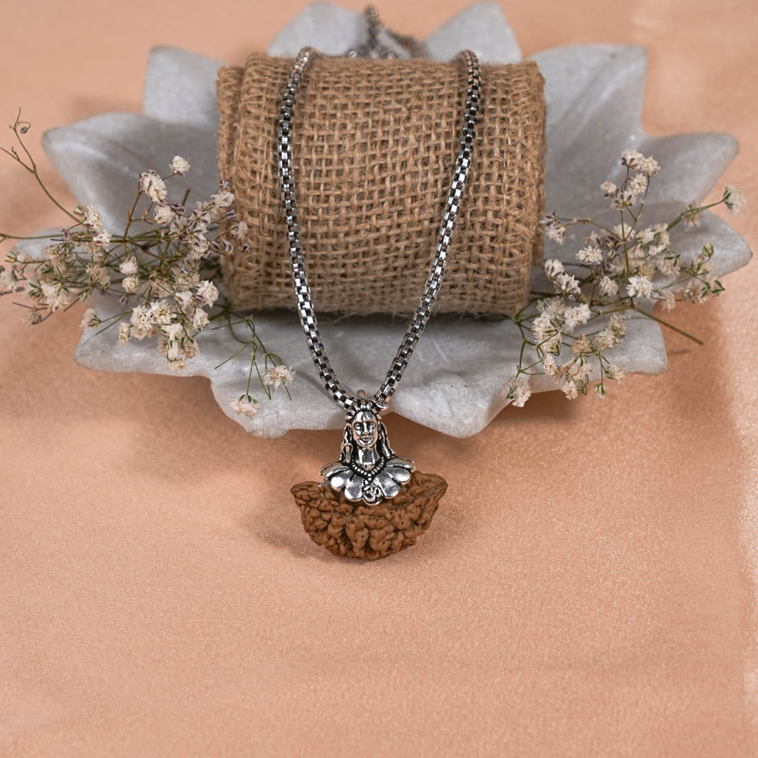 Prinjal Jewellers Adiyogi Pendant 1 Mukhi Rudraksha With Chain - view 2