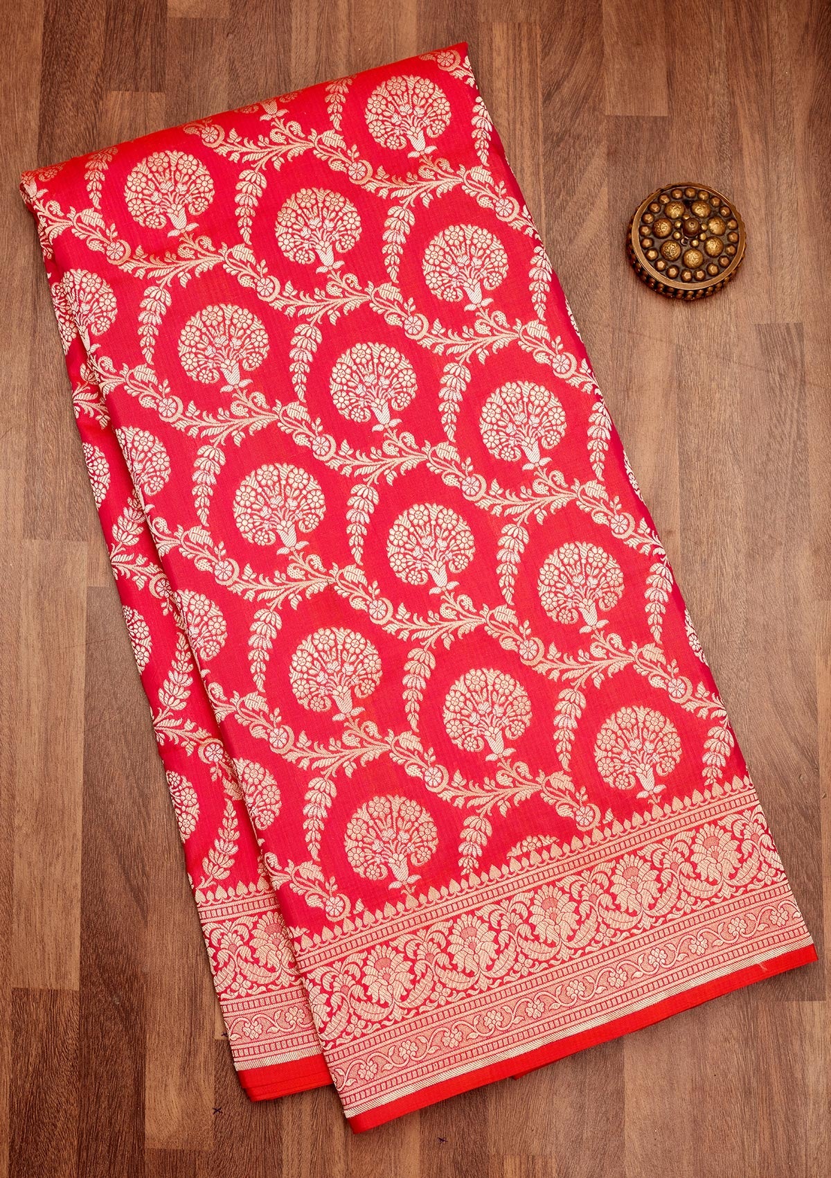 Koskii Magenta Pink Zariwork Pure Silk Saree – Women's