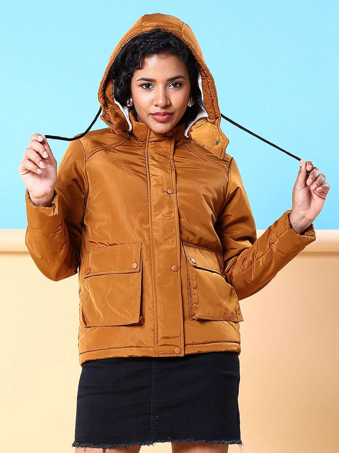 Freehand By The Indian Garage Co Women Winter Crop Jacket