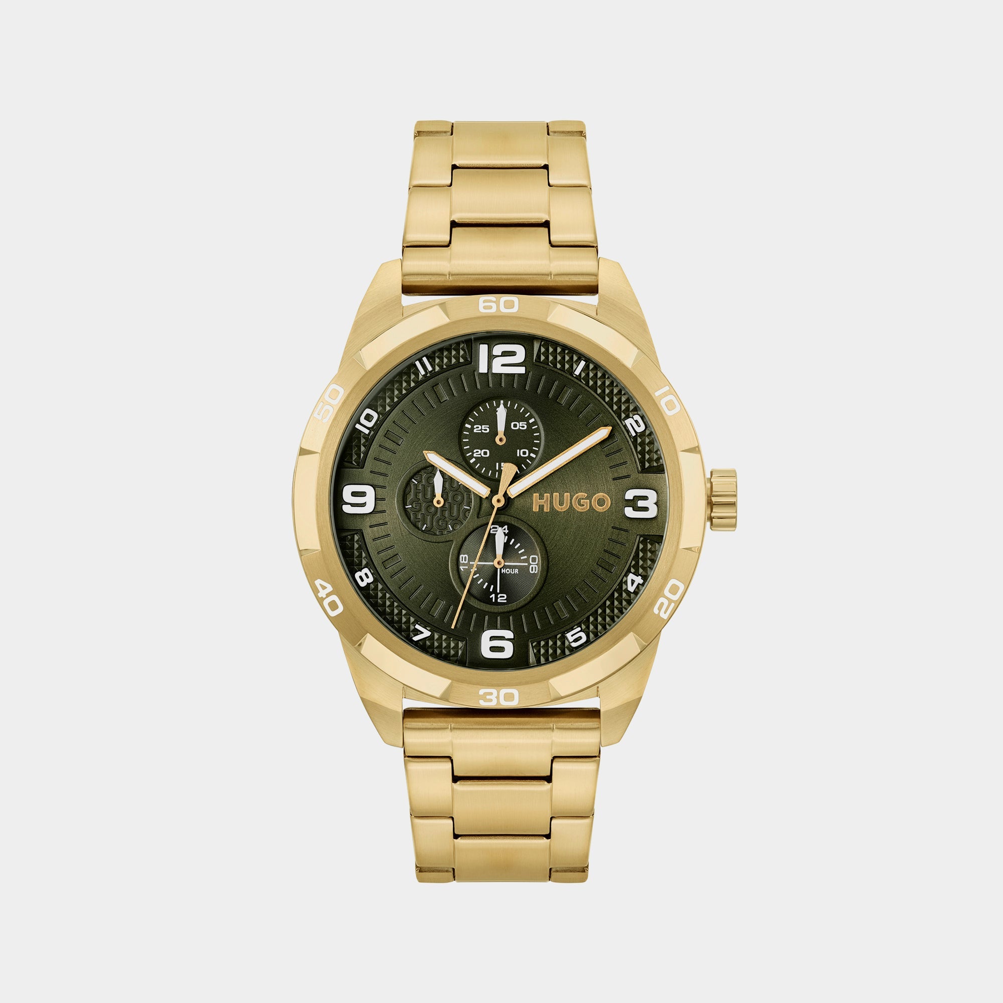 Boss Grip Men Quartz Olive Green Dial Chronograph Stainless Steel Watch 1530277