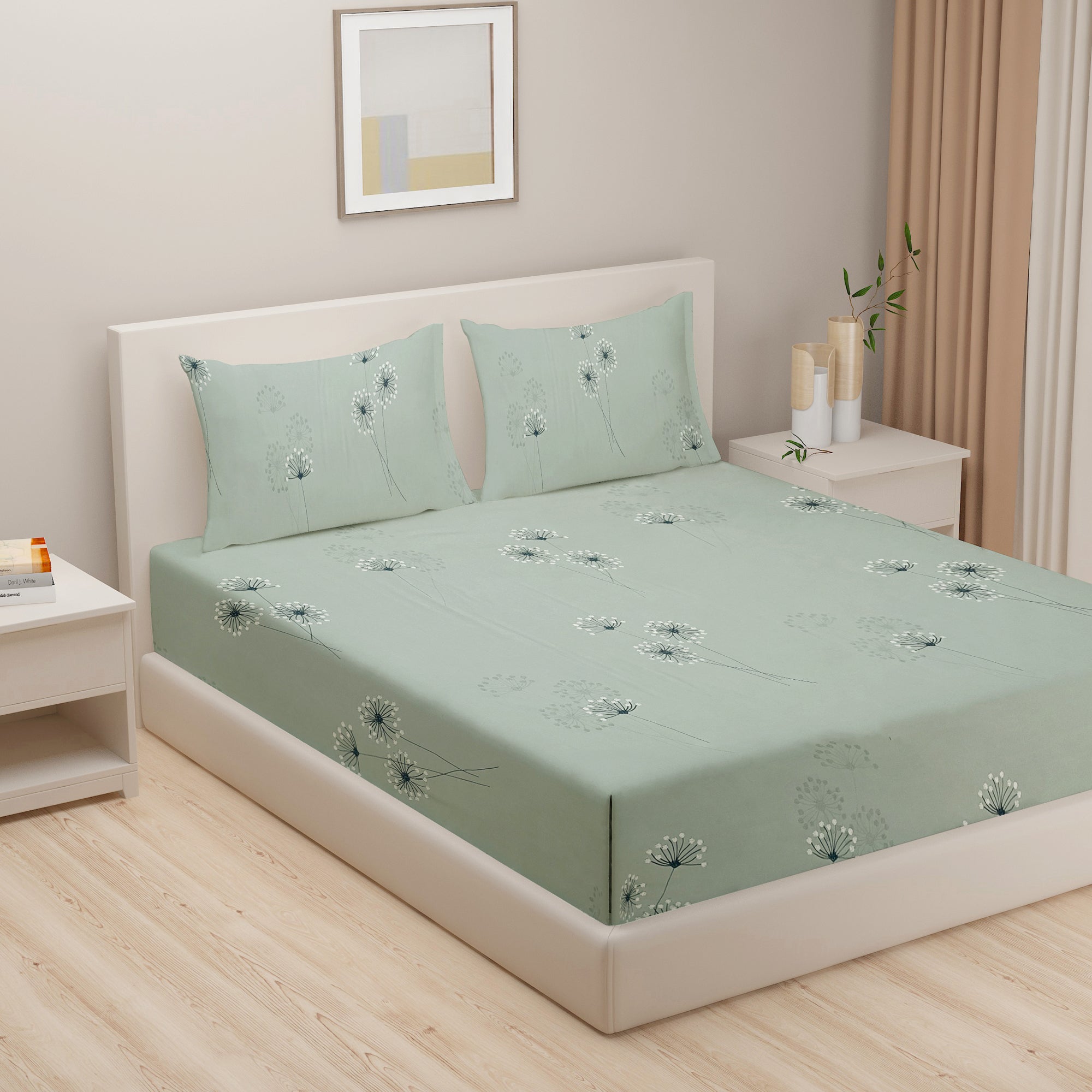 Swayam India Swayam Zinnia Fitted Bed Sheet-25057 - view 3