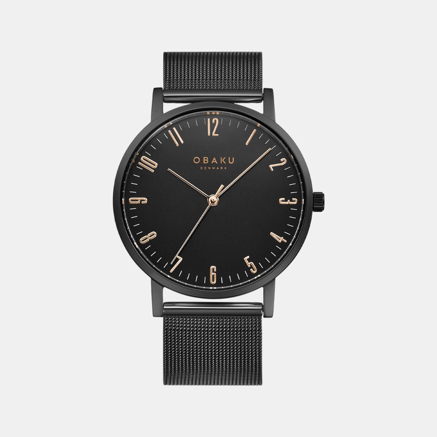Obaku Brink Men Quartz Black Dial Analog Stainless Steel Watch V248GXBBMB