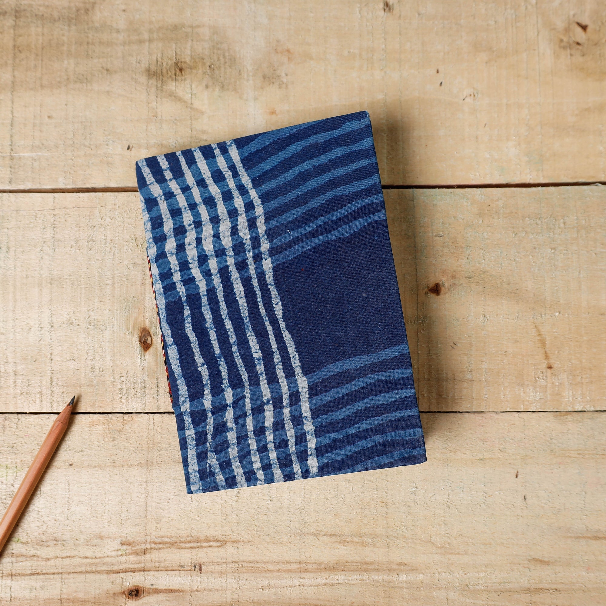 BINDAAS UNLIMITED Blue - Bindaas Fabric Cover Handmade Paper Notebook (7 x 5 in)
