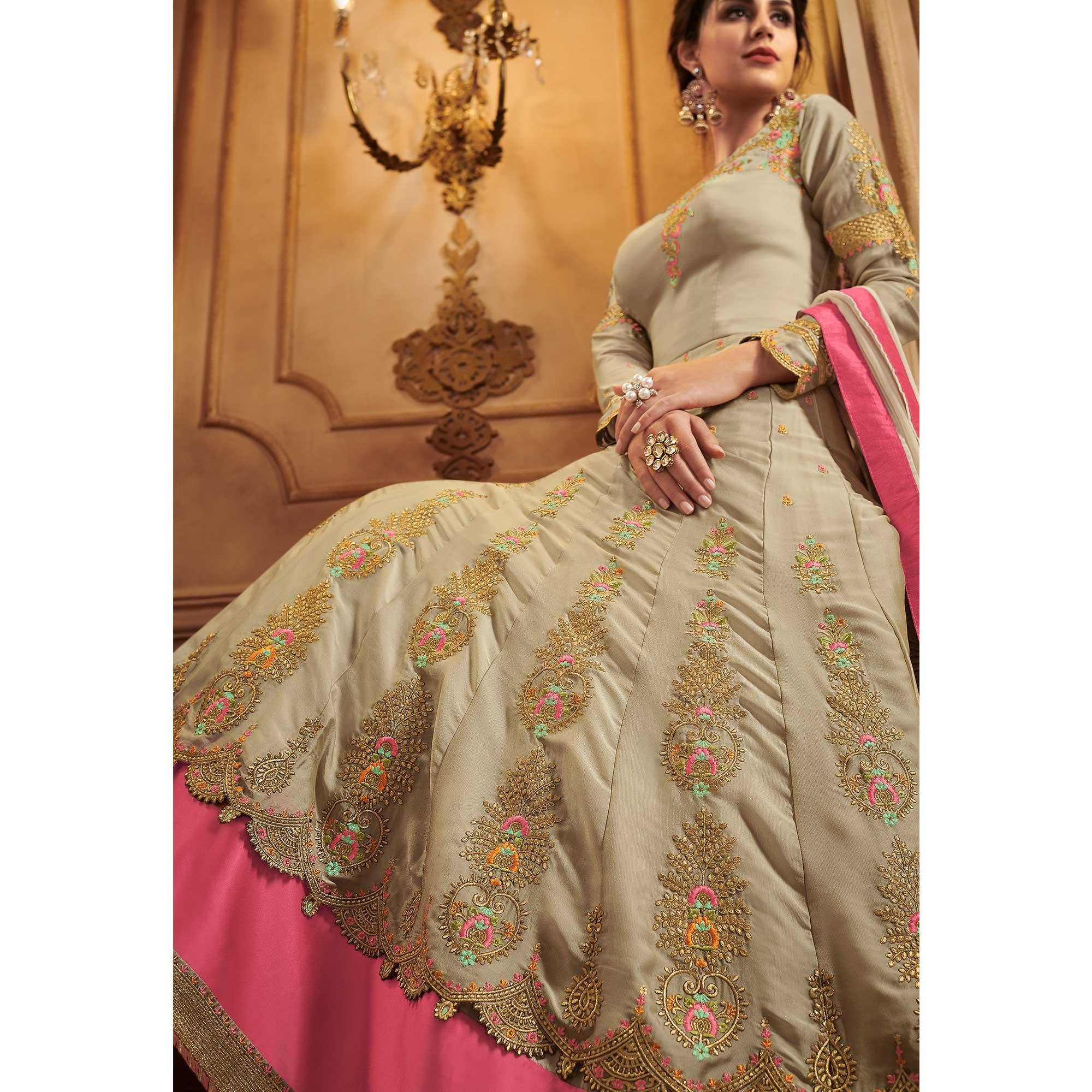 Peachmode Seller Chiku Partywear Embroidered Georgette Anarkali Suit - view 2