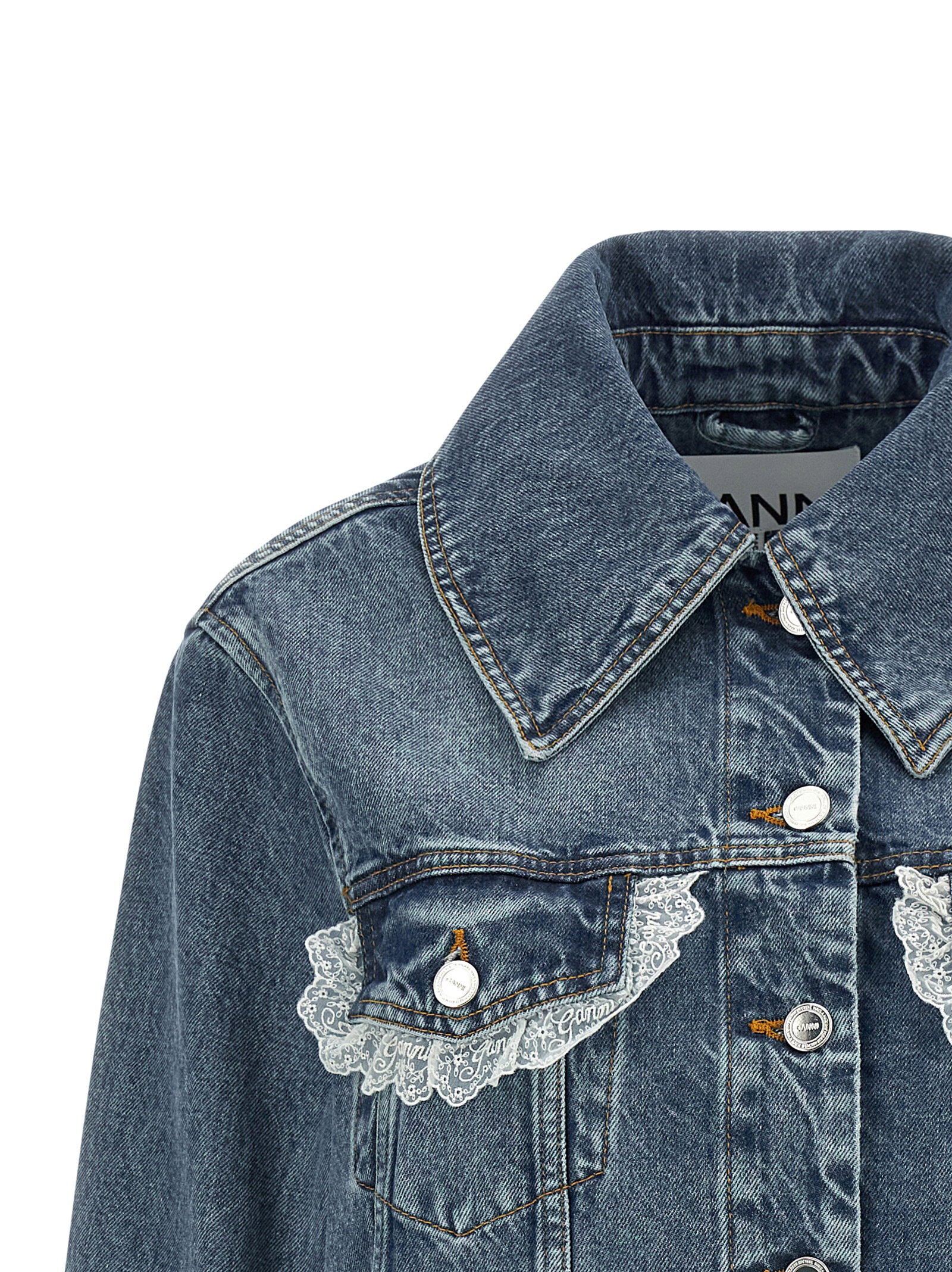 Ganni Denim And Lace Jacket – 100% cotton - view 3