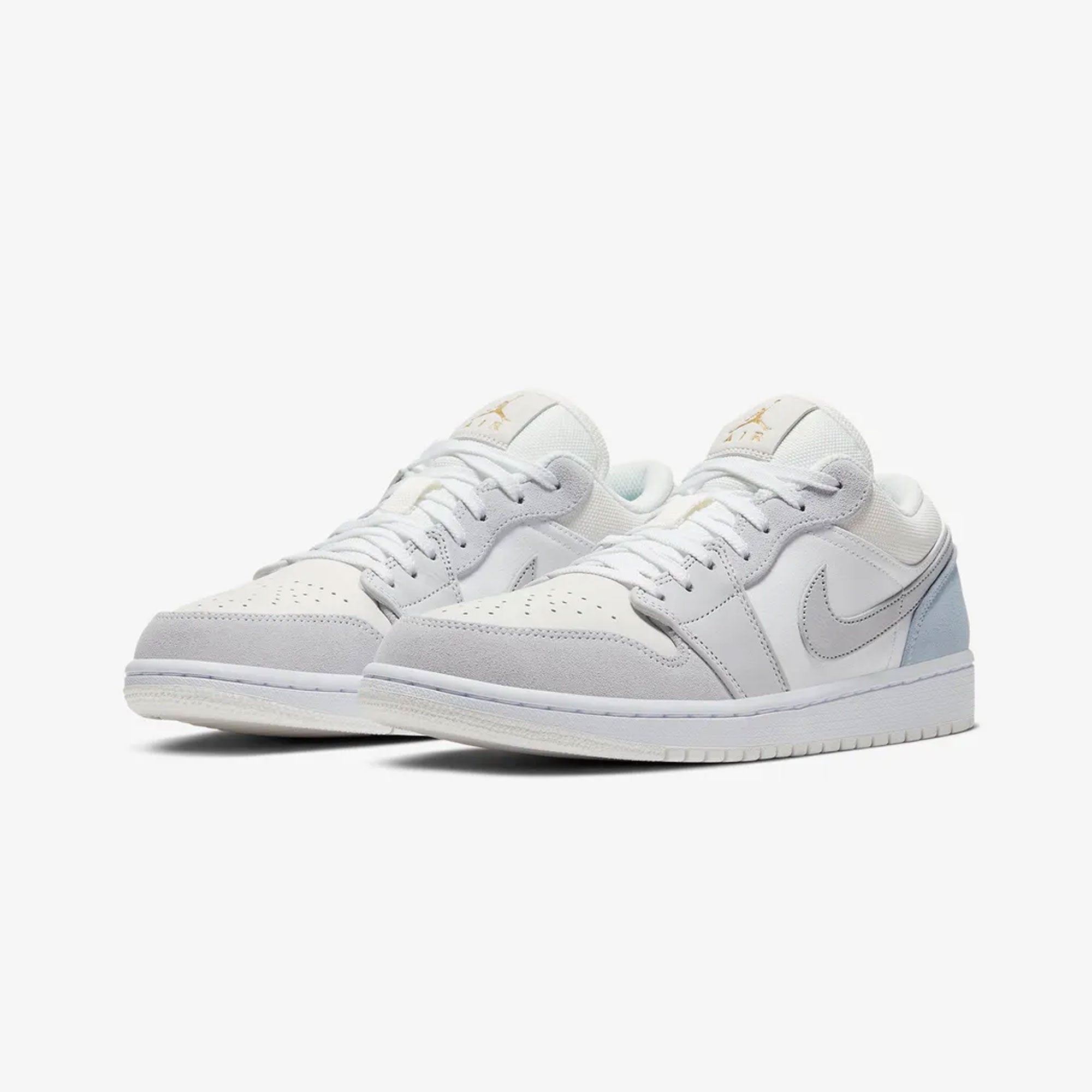 Jordan | Air Jordan 1 Low { White/sky Grey-football Grey - view 2