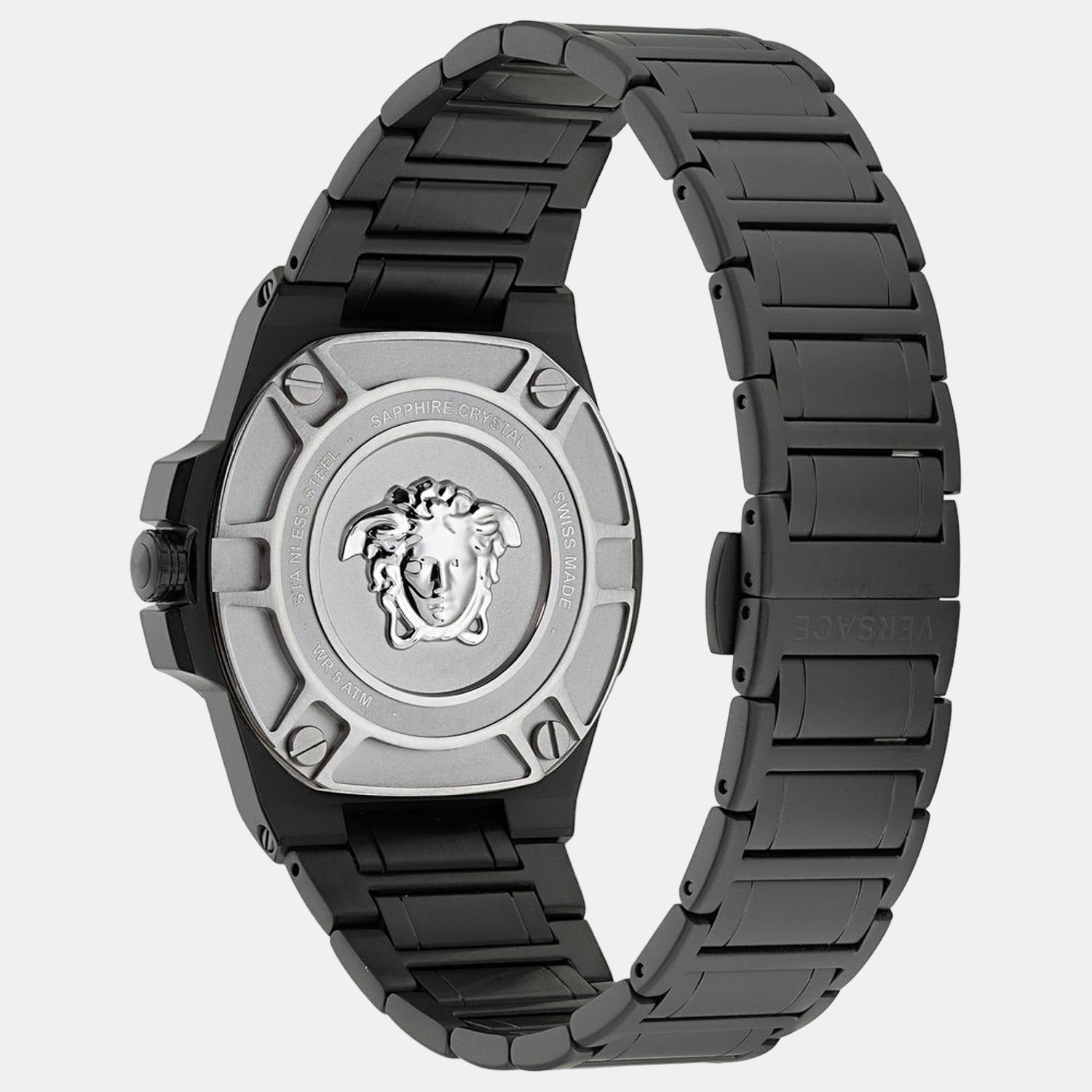 Versace Greca Reaction Men Quartz Black Dial Analog Stainless Steel Watch VE3I00622 - view 2