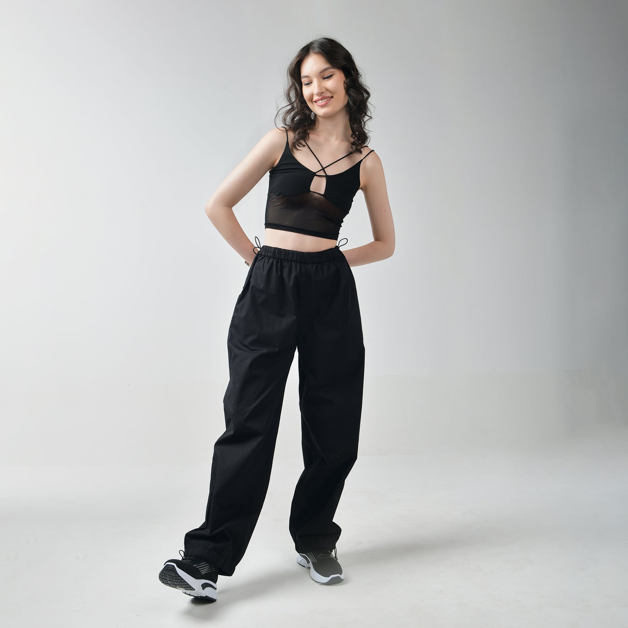 Normcore Black Parachute Pants