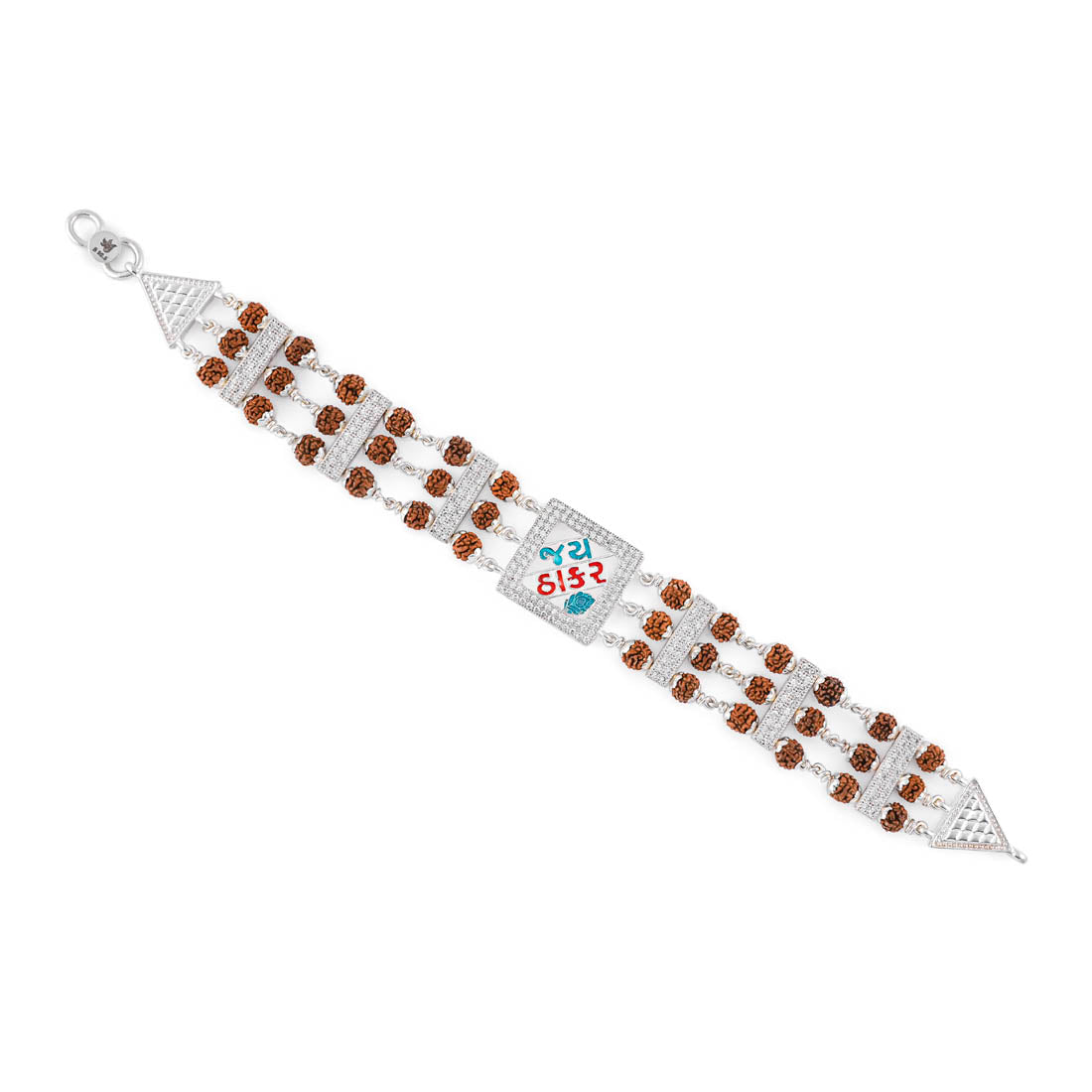 Prinjal Jewellers Rudraksha Silver Jay Thakar Brooch Bracelet - view 4