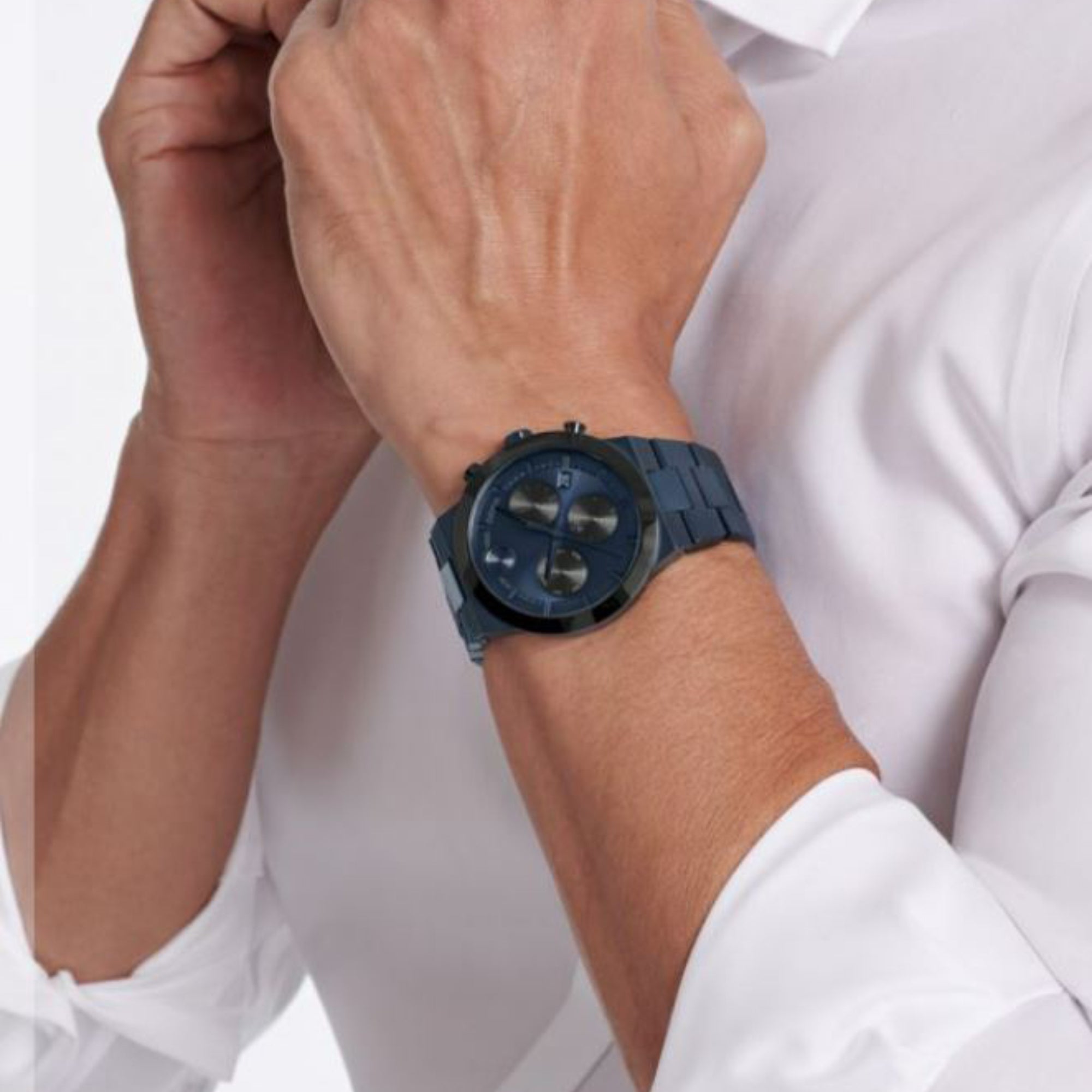 Movado Bold Men Quartz Blue Dial Chronograph Stainless Steel Watch 3600729 - view 2