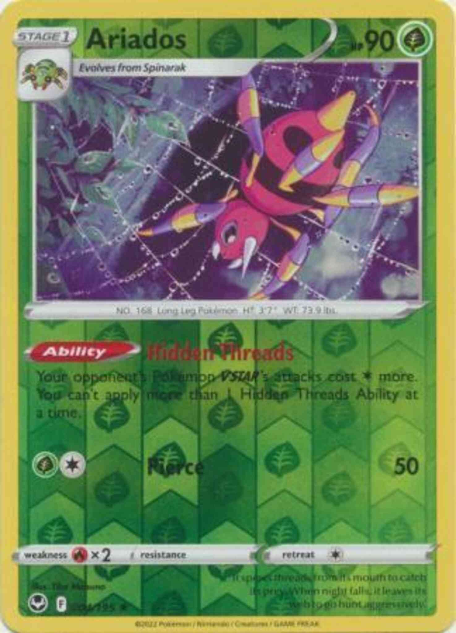 Rare holo swsh12-004 – Pokémon Ariados - 004/195 - Rare Holo [swsh12-004] [Reverse Holo]