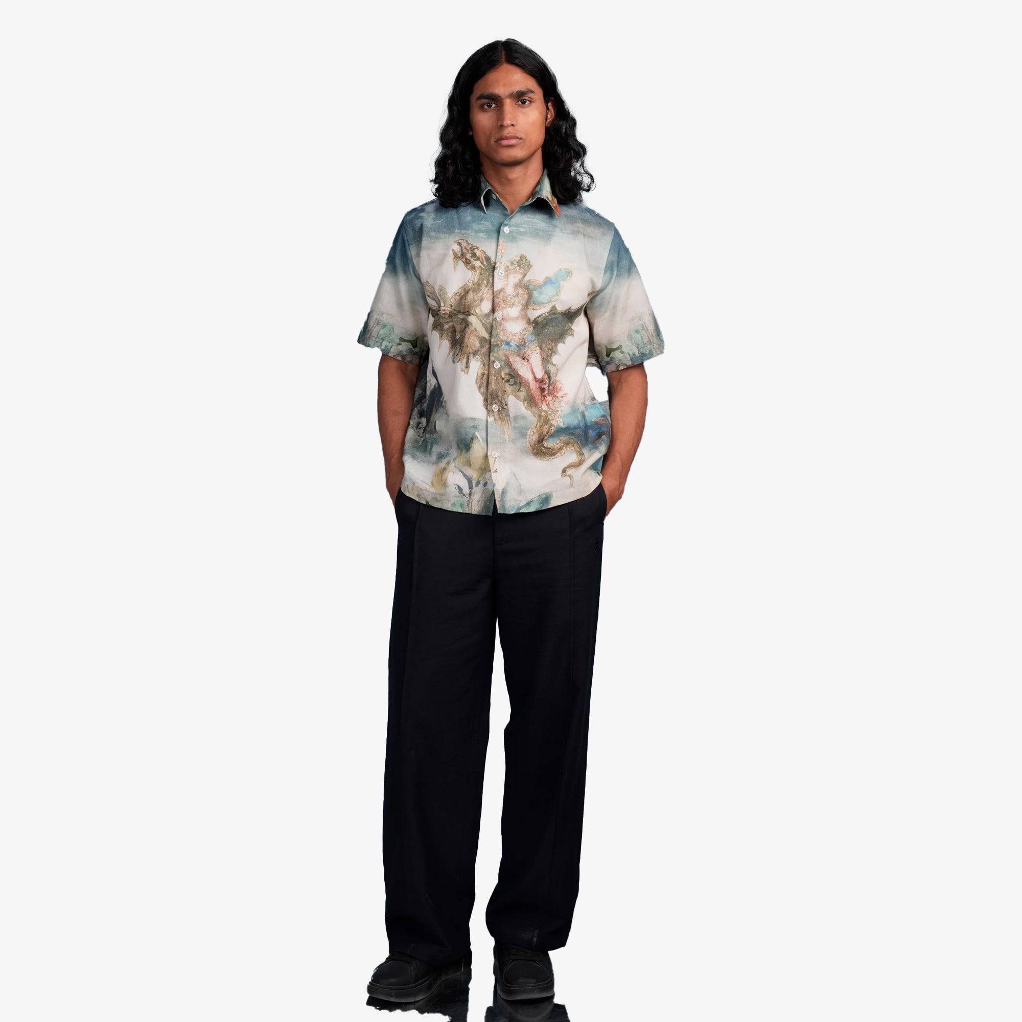 Almost Gods | Dream Of The Orient Linen Shirt { Multi - view 6