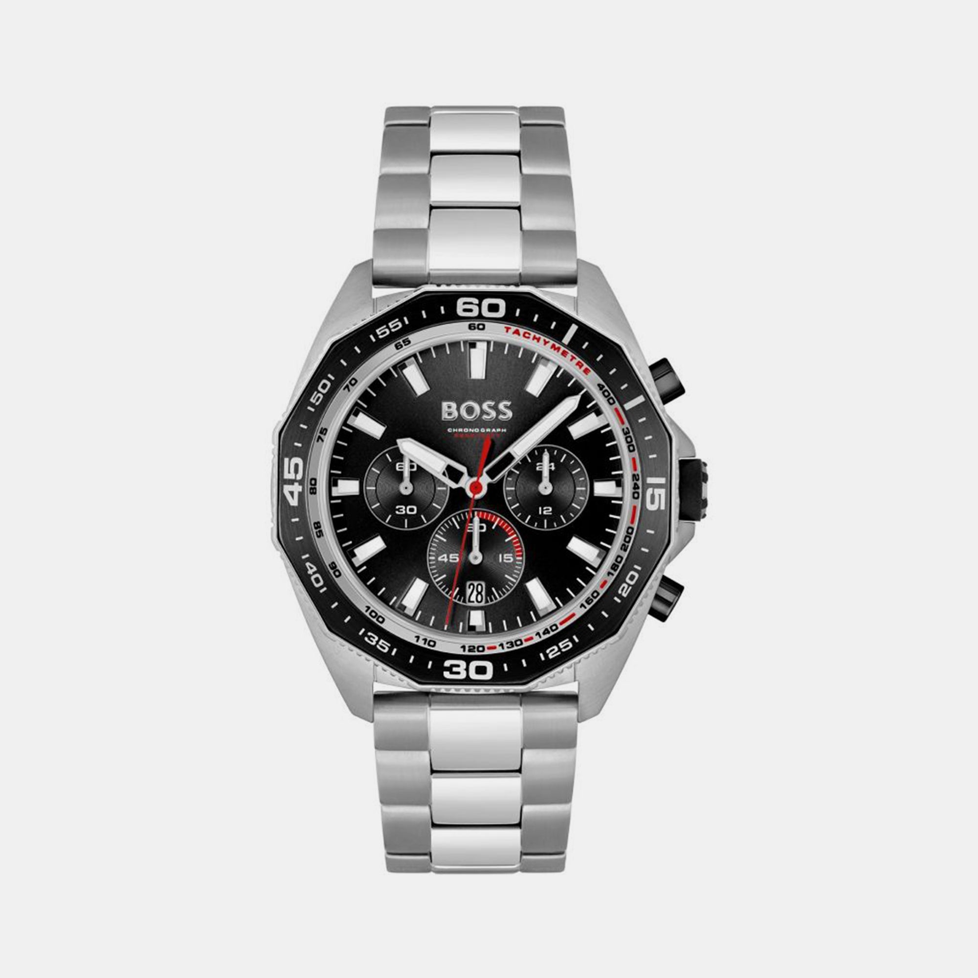 Boss Energy Men Quartz Black Dial Chronograph Stainless Steel Watch 1513971