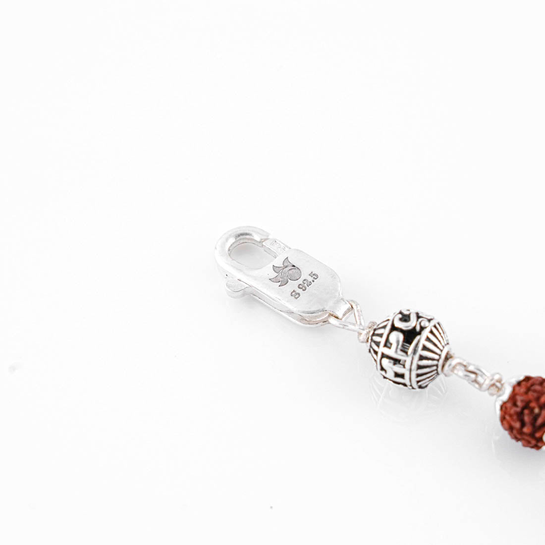 Prinjal Jewellers Silver Rakhi with Rudraksha and Om Namah Shivay Beads - view 6