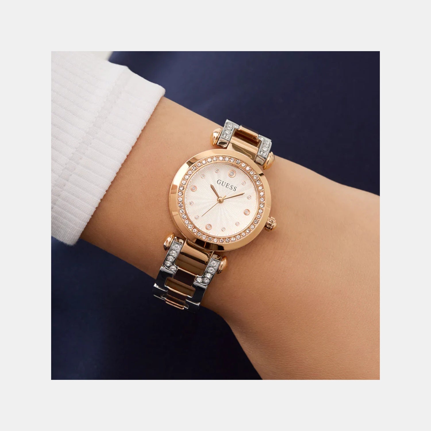 Guess Bejeweled Women Quartz Silver Dial Analog Stainless Steel Watch GW0869L2 - view 3
