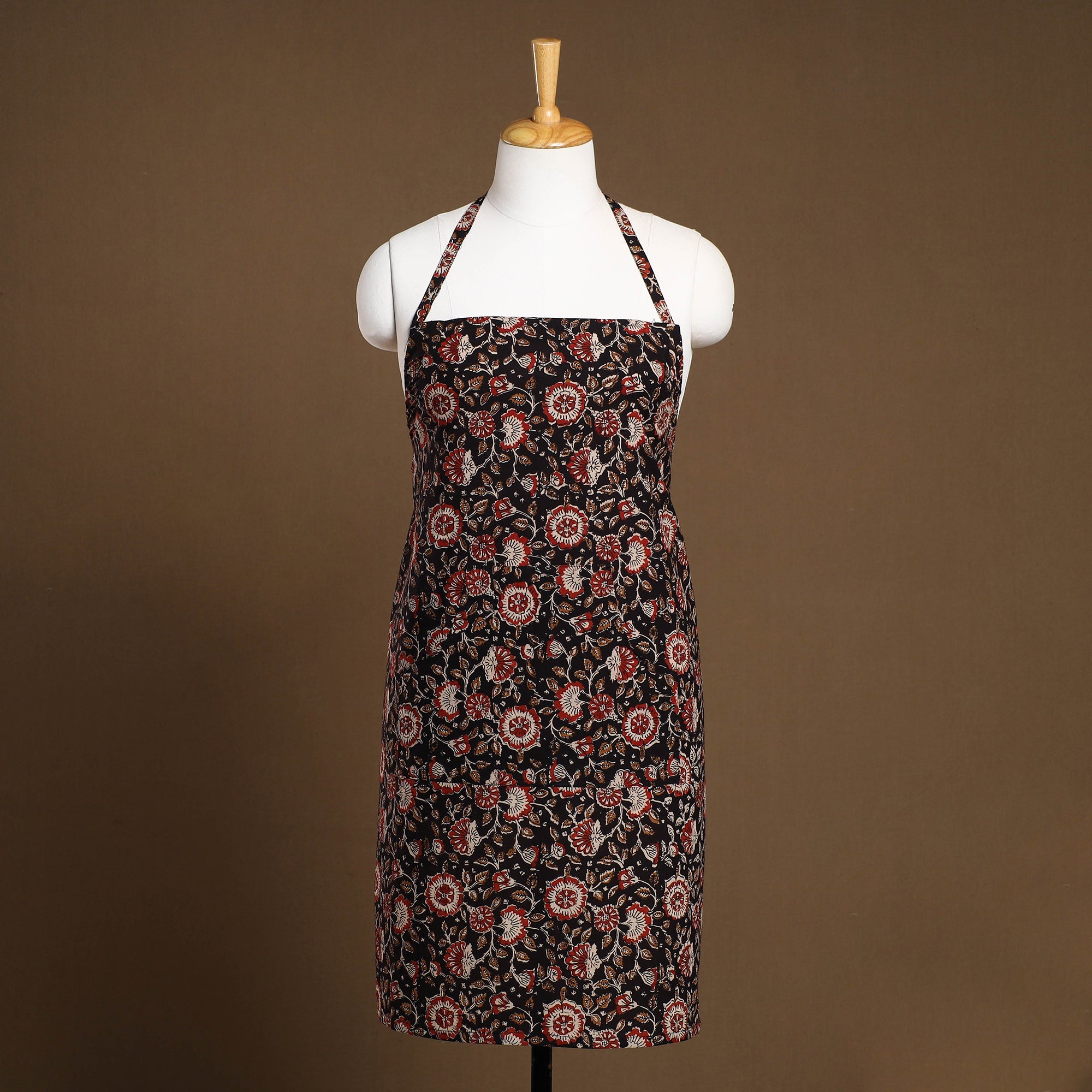 JALPARI Black - Bagru Block Print Cotton Apron with Pocket 19