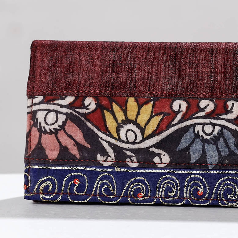 DWARAKA PLUS Brown - Handpainted Kalamkari Ghicha Silk Clutch - view 2