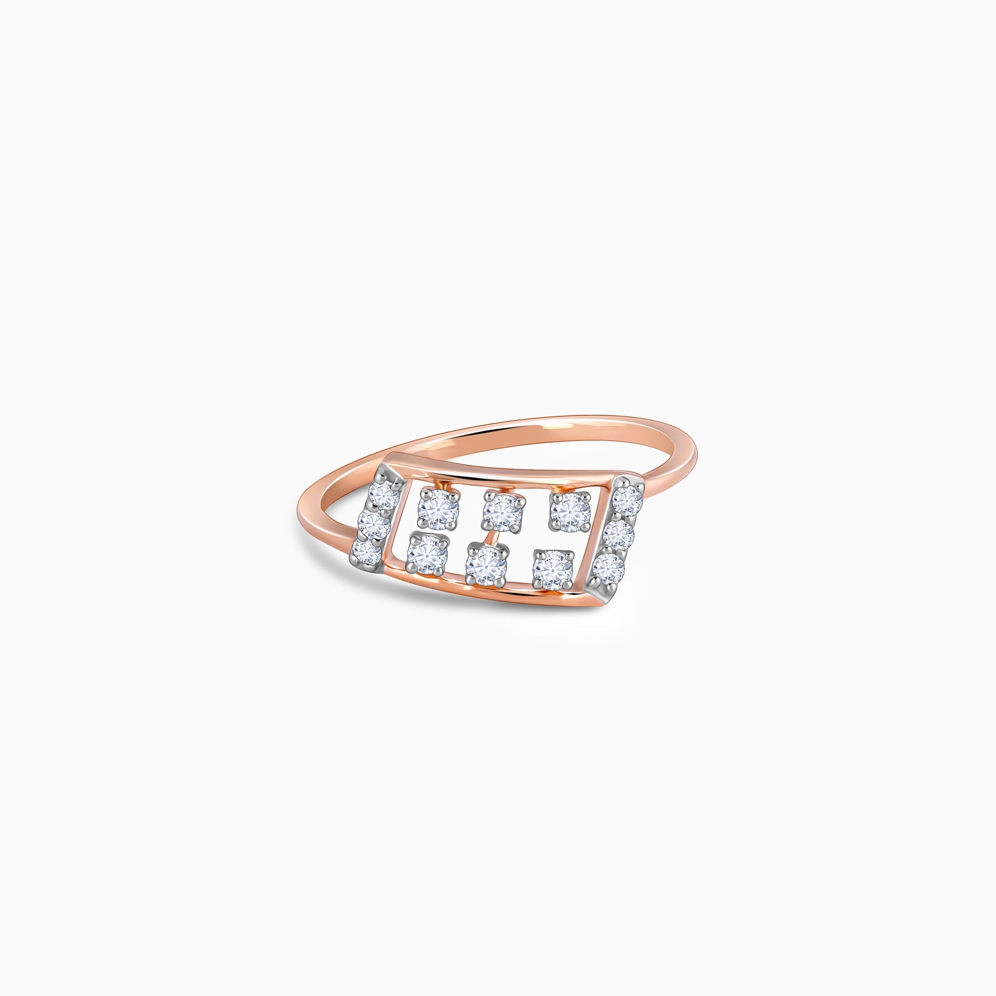 GIVA Jewellery Rose Gold Glimmer Diamond Ring