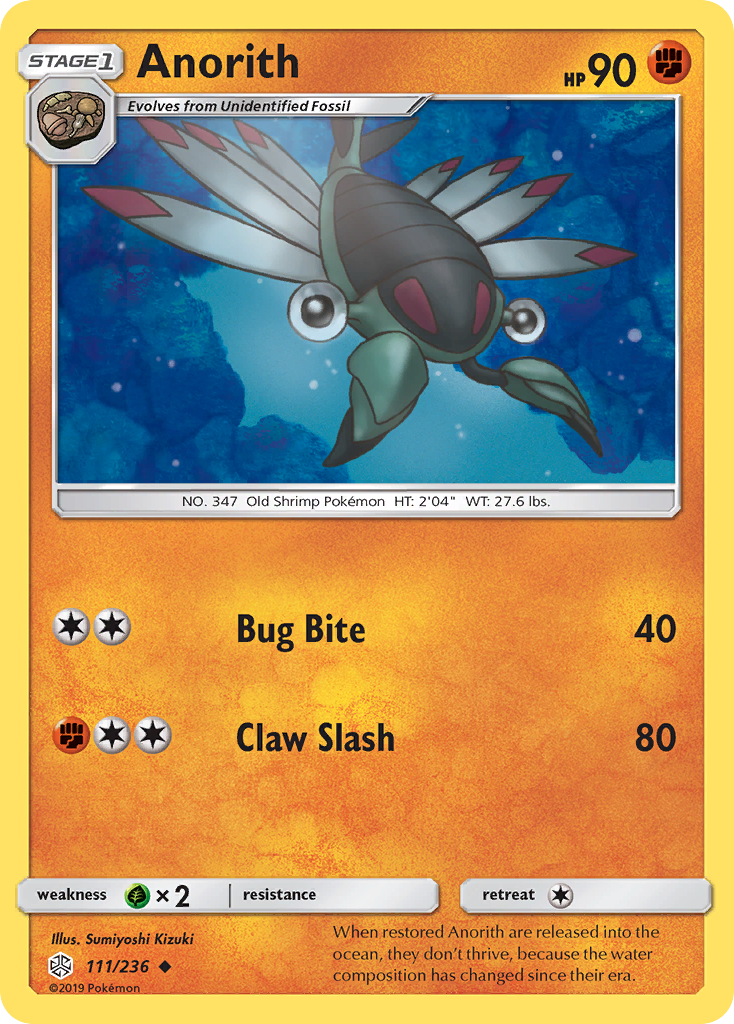 Uncommon sm12-111 reverse – Pokémon Anorith - 111/236 - Uncommon [sm12-111] [Reverse Holo] - Anorith - 111/236 - Uncommon