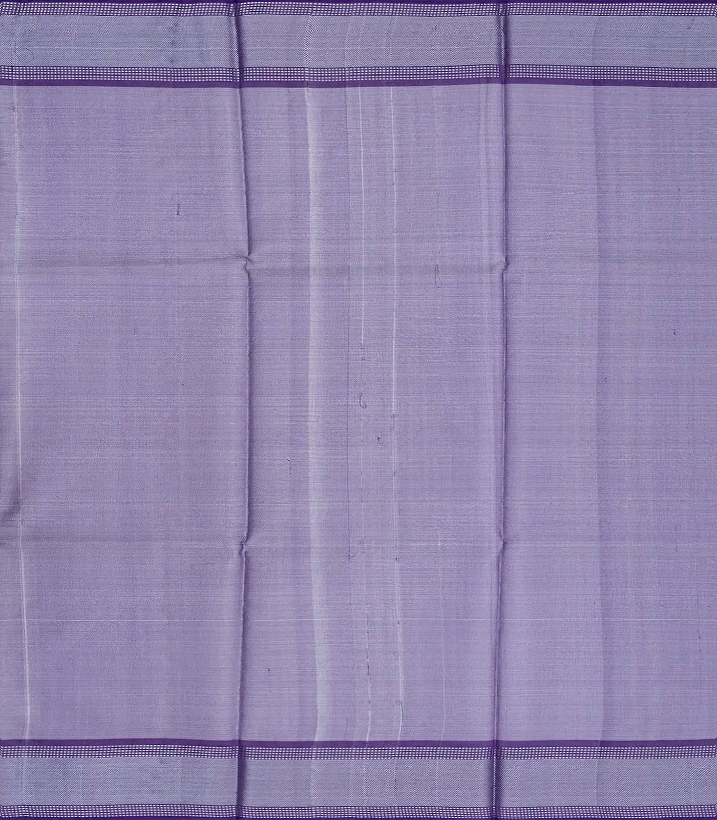 RmKV Grey Blended Tussar Tissue Saree With Purple Border-Grey - view 4