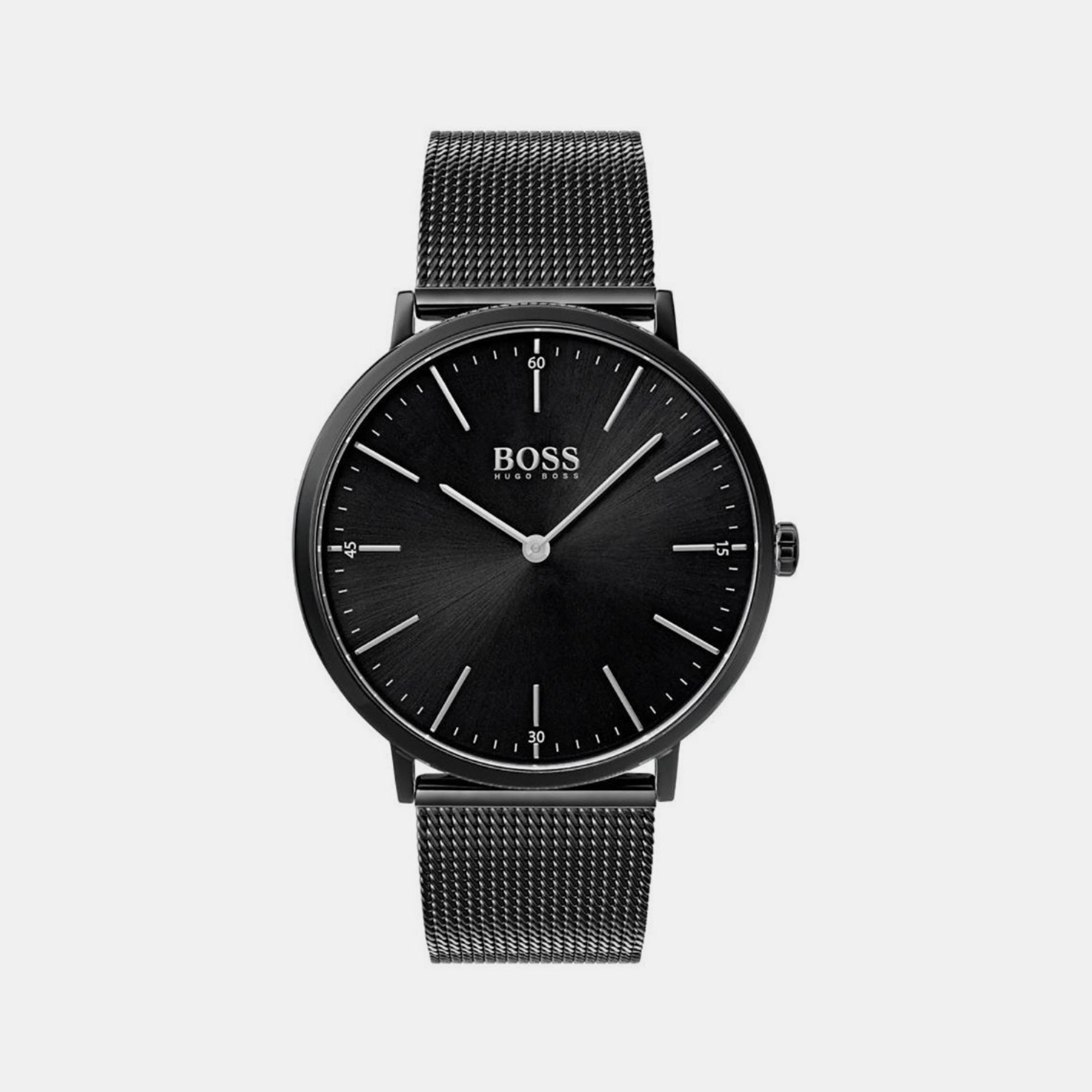 Boss Horizon Men Quartz Black Dial Analog Mesh Watch 1513542