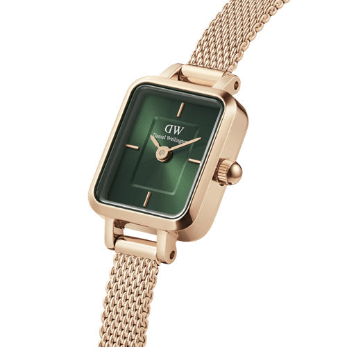 Daniel Wellington Quadro Mini Melrose Rose Gold Emerald Emerald Sunray Dial Women 15.4mm*18.2mm DW00100648 - view 2