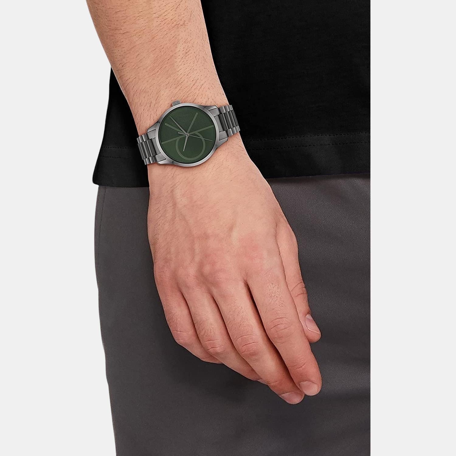 Calvin Klein Ck Iconic Unisex Quartz Green Dial Analog Stainless Steel Watch 25200164 - view 4