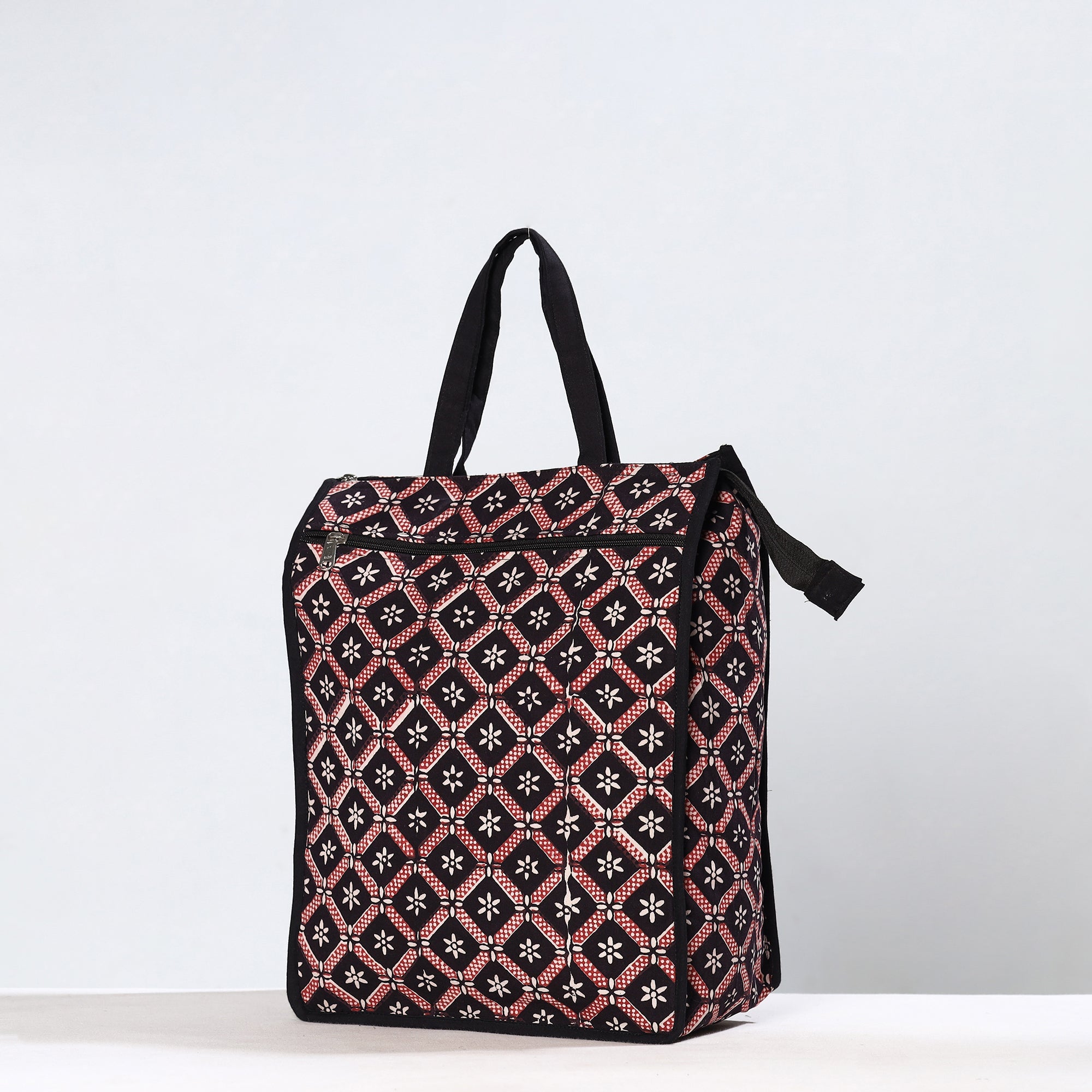 NOORI BAZAR Black - Handmade Bagh Block Printed Cotton Shopping Bag 19 - view 2