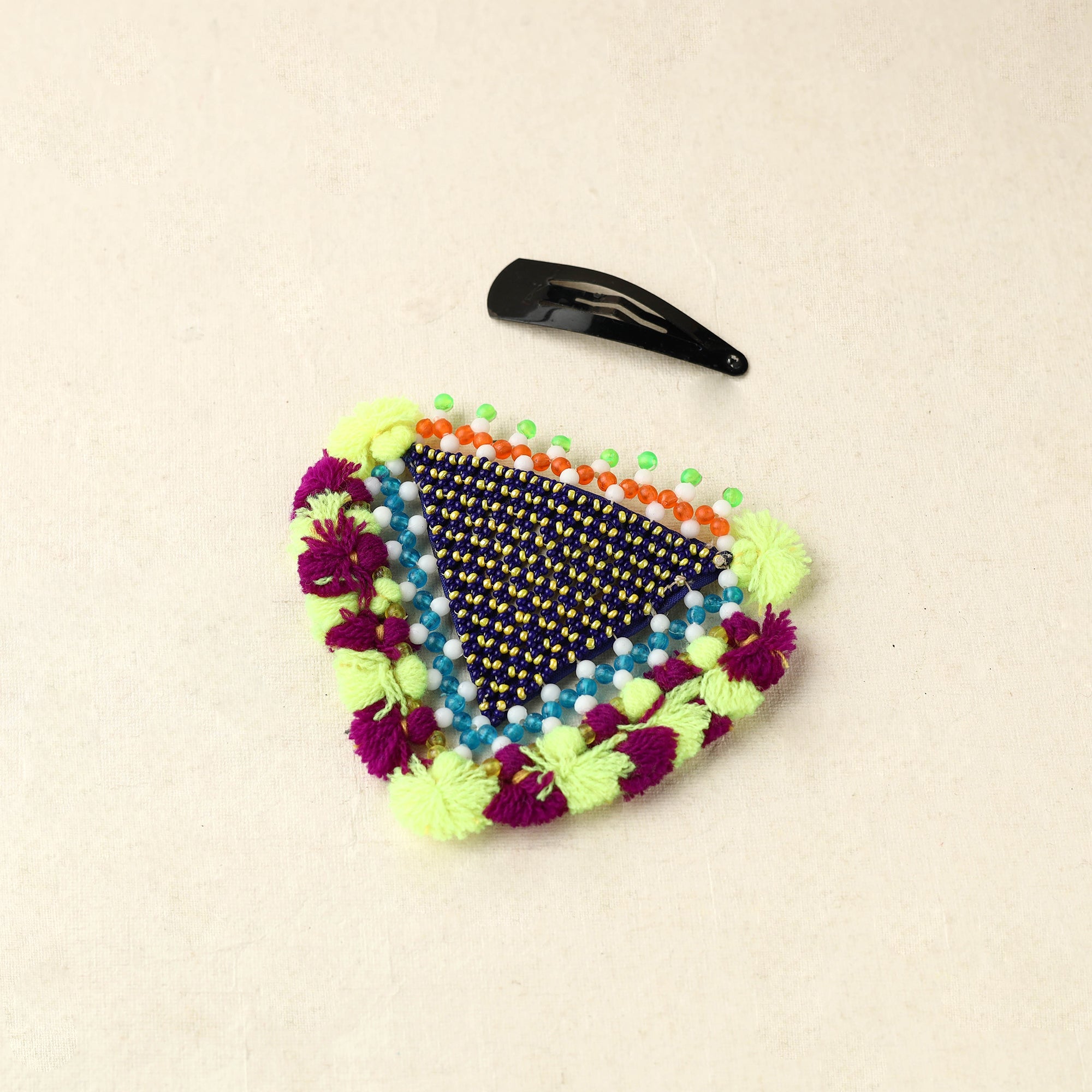 KACHCHH JI CHHAAP Beadwork Hair Clip with Tassels (Single) by Hodka Girls 63
