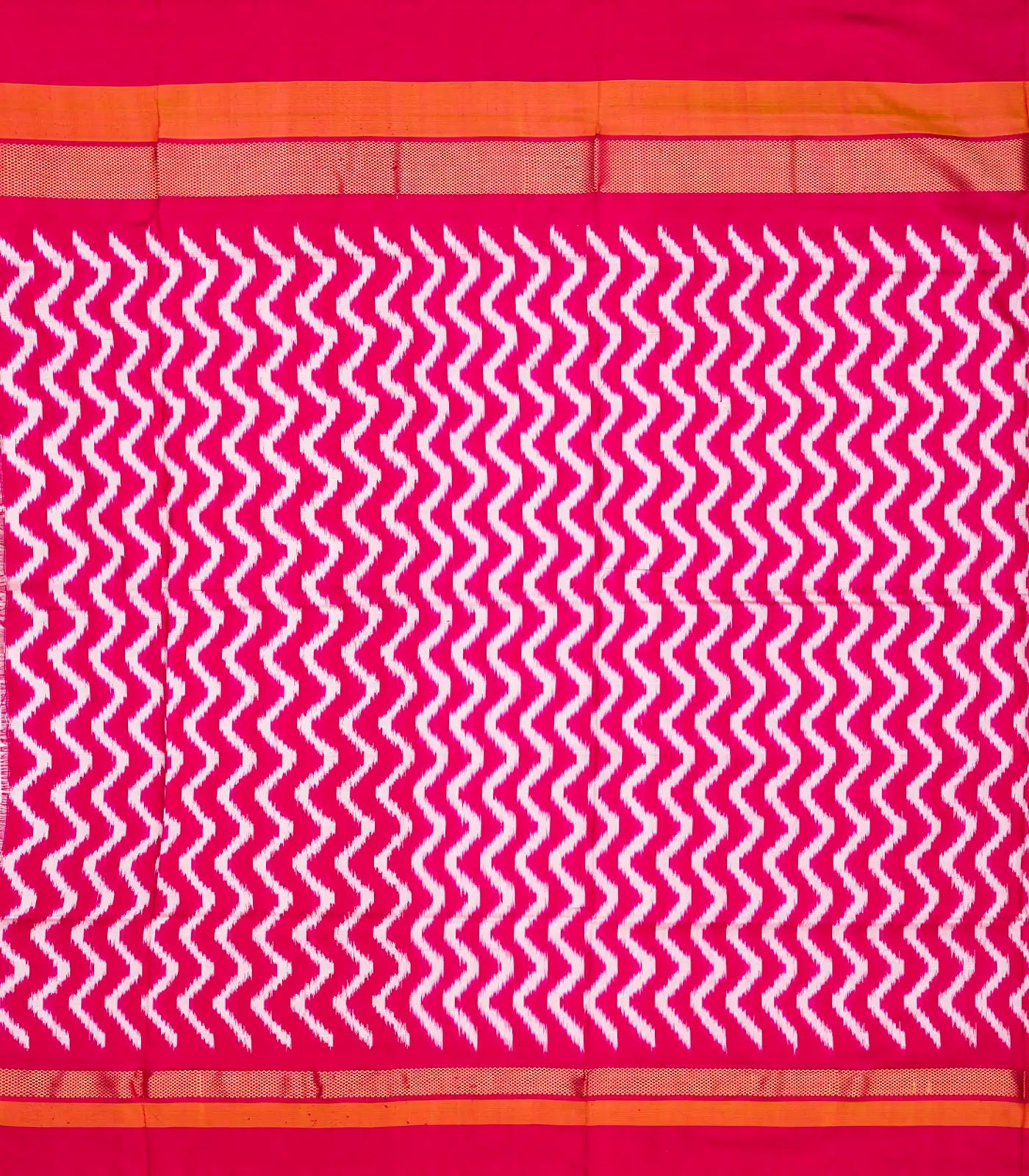 RmKV Dusty Pink Handloom Ikat Silk Saree With Contrast Pink Border - view 4
