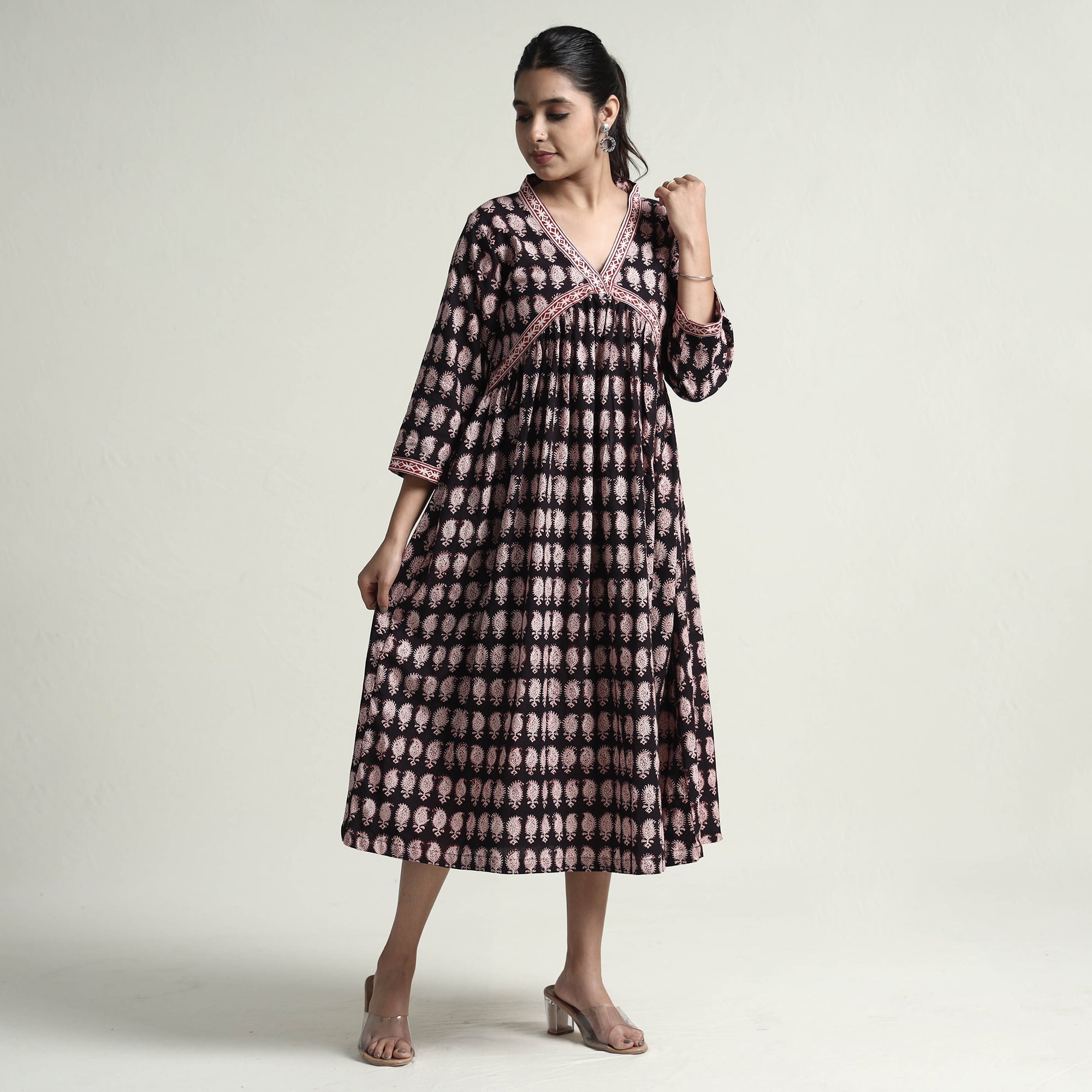 ITOKRI CASUALS Black - Bagh Block Printed Cotton Dress - view 2