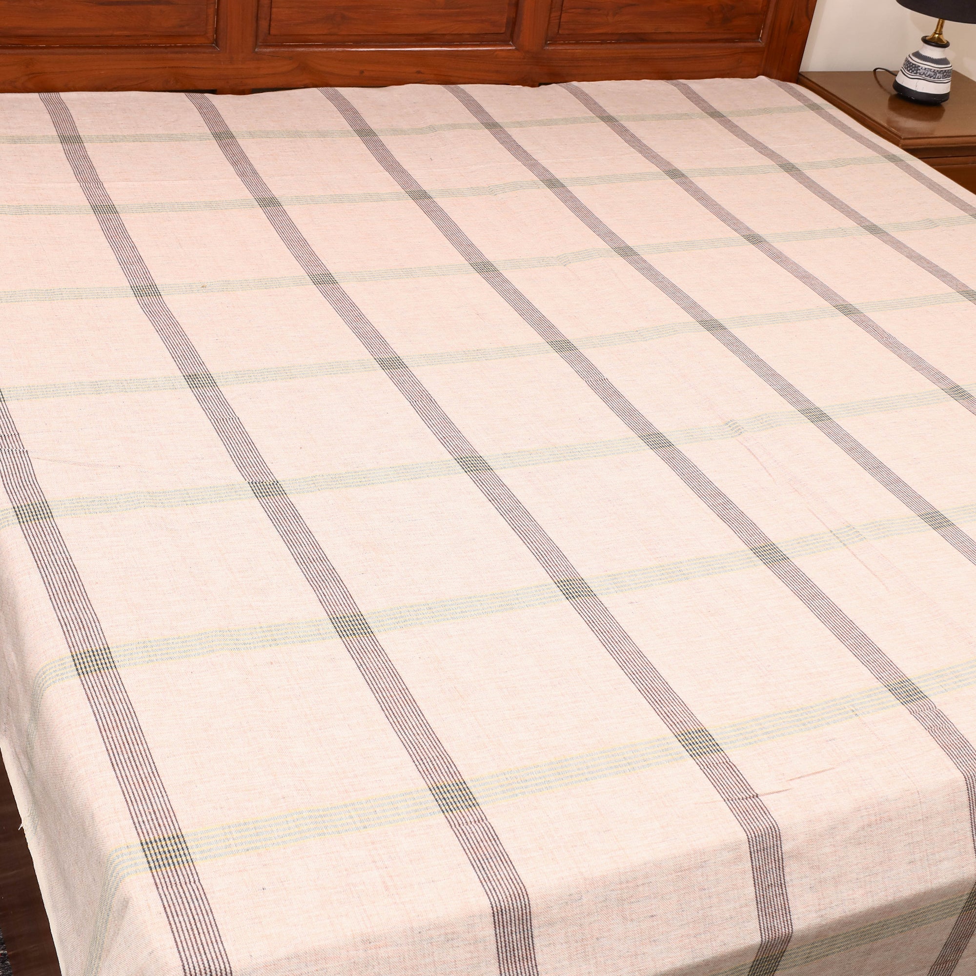 GWALIOR HANDLOOMS Beige - Plain Cotton Double Handloom Bed Cover (98 x 90 in) 34 - view 2