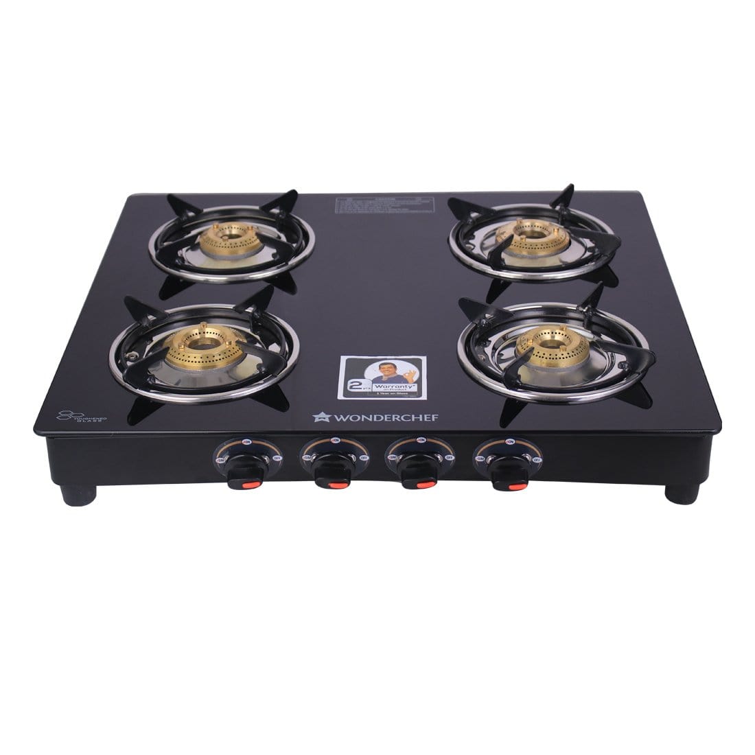 Wonderchef Ruby 4 Burner Glass Cooktop, Black Toughened Glass - view 5