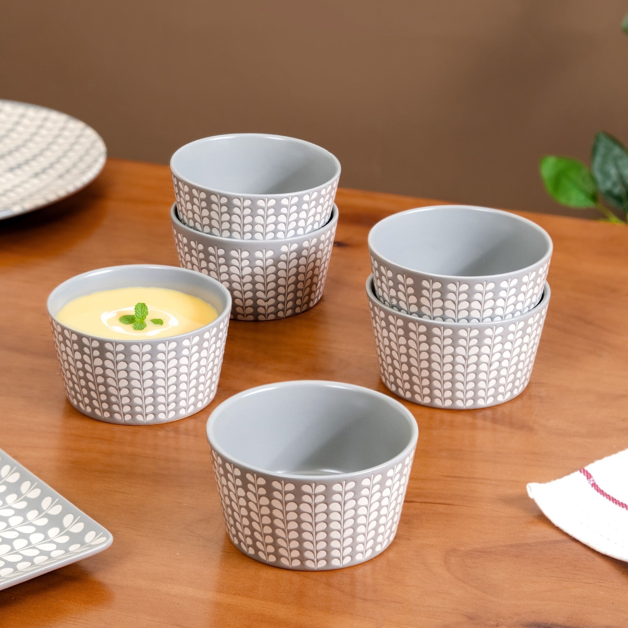 Nestasia Robinia Ceramic Bowl For Snacks Set Of 6 400ml