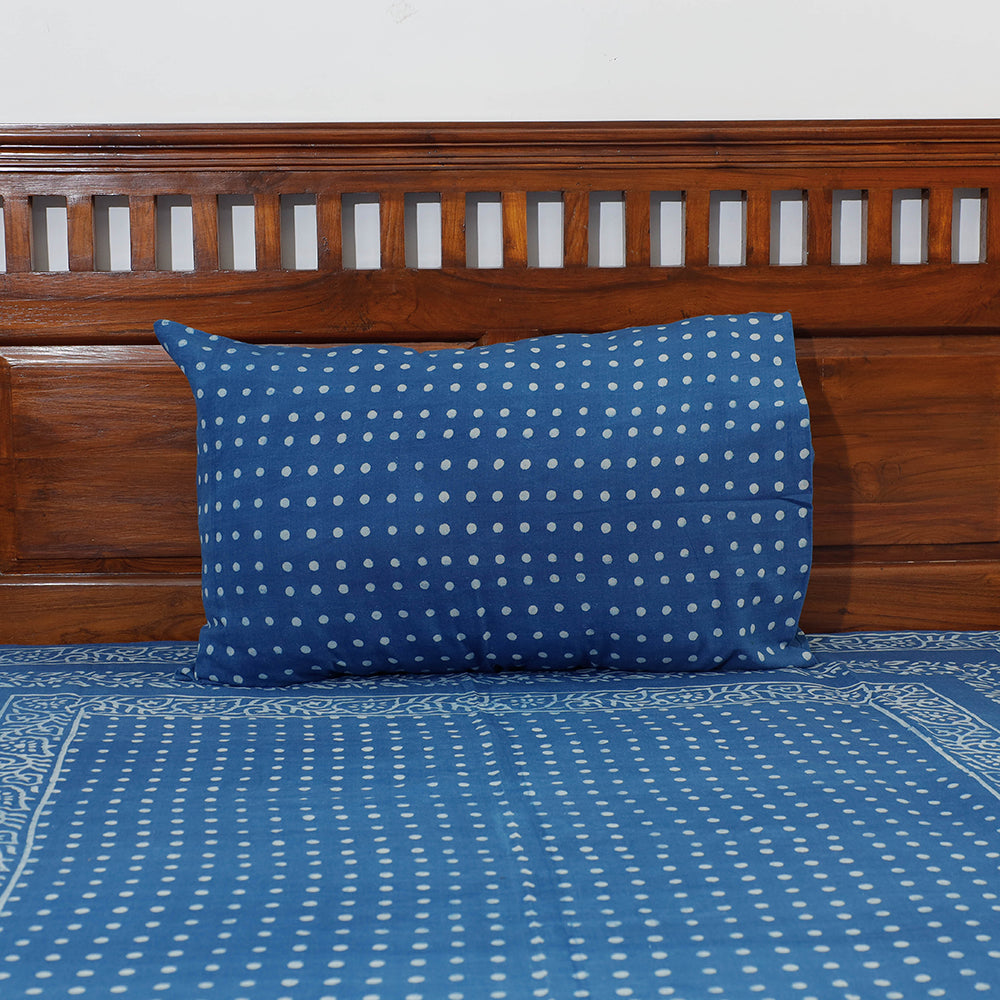 AHA VASTRA HANDLOOM Blue - Akola Block Printing Jhiri Pure Handloom Cotton Single Bedcover (94 x 59 in) - view 2