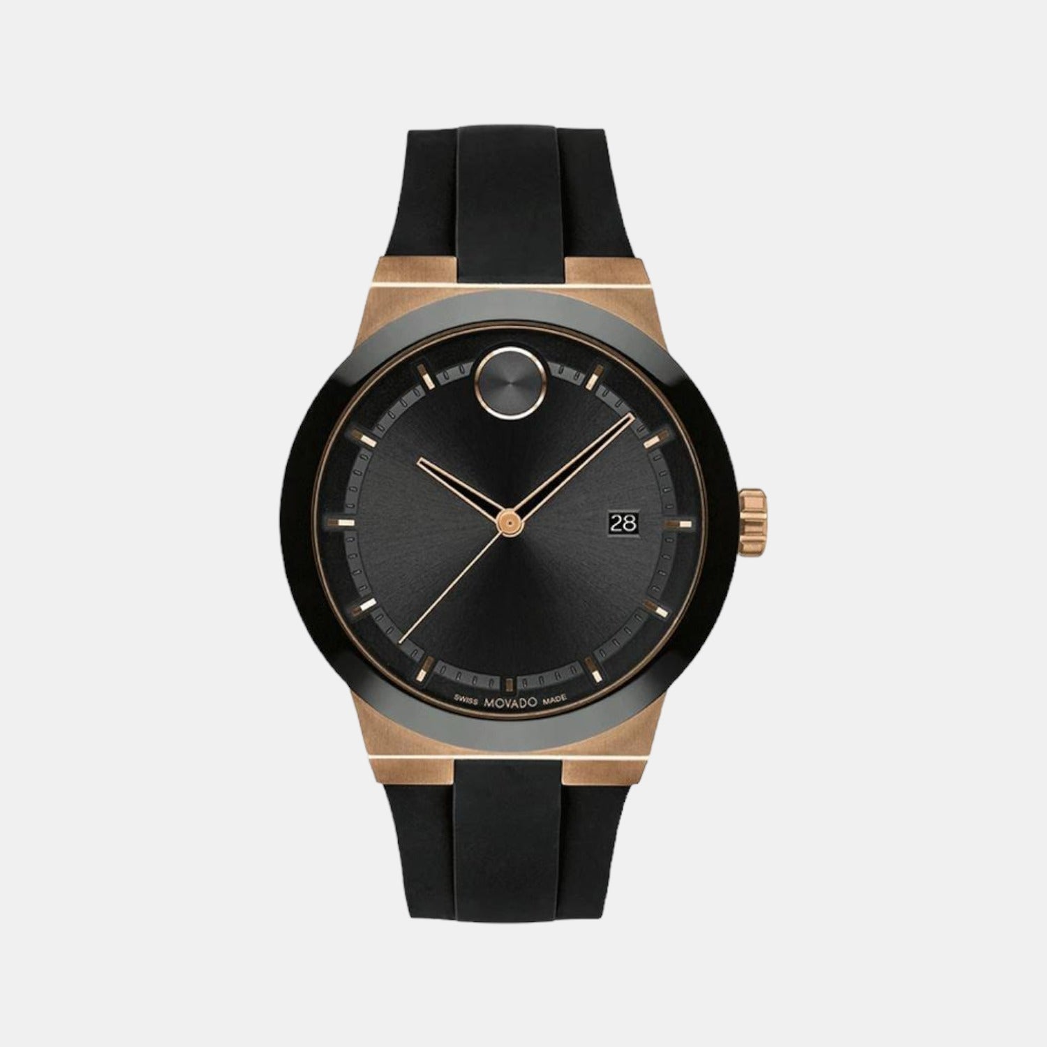 Movado Bold Fusion Men Quartz Black Dial Analog Silicone Watch 3600851