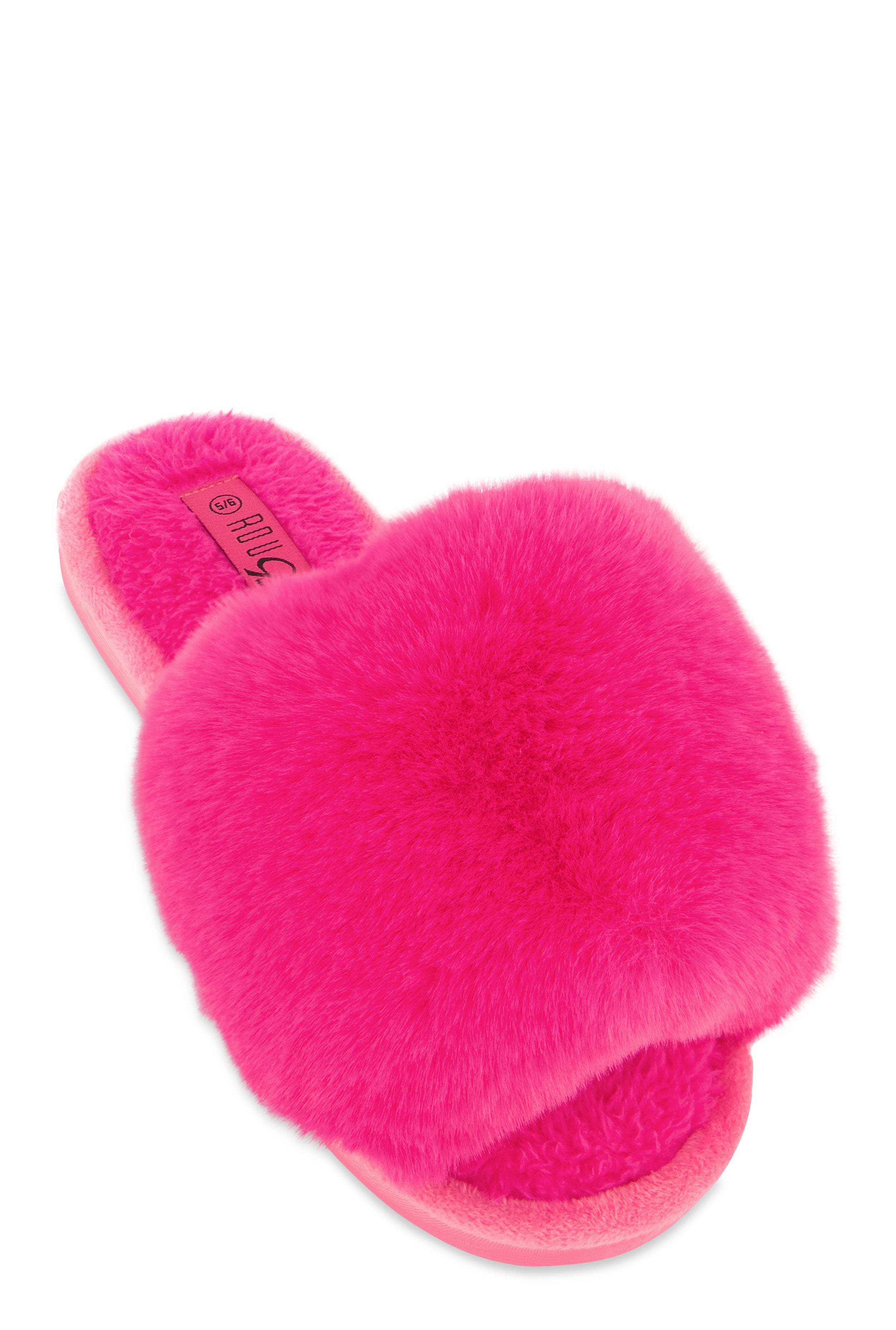 Rainbow Shops Faux Fur Slide Sandals – Women's