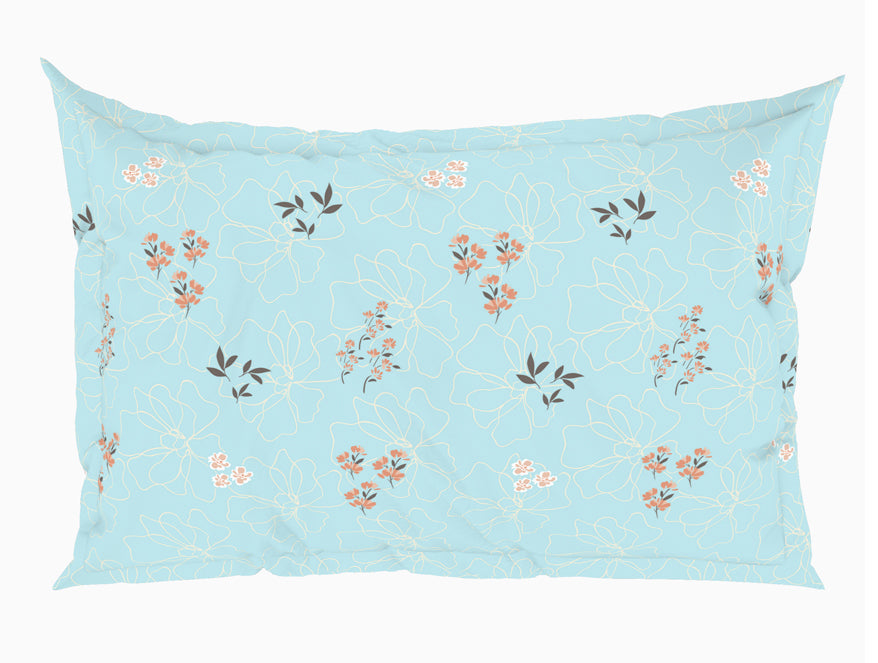 Spaces India Floral Salt Air - Light Blue 100% Cotton King Fitted Sheet - Dainty By Spaces-1065824 - view 5