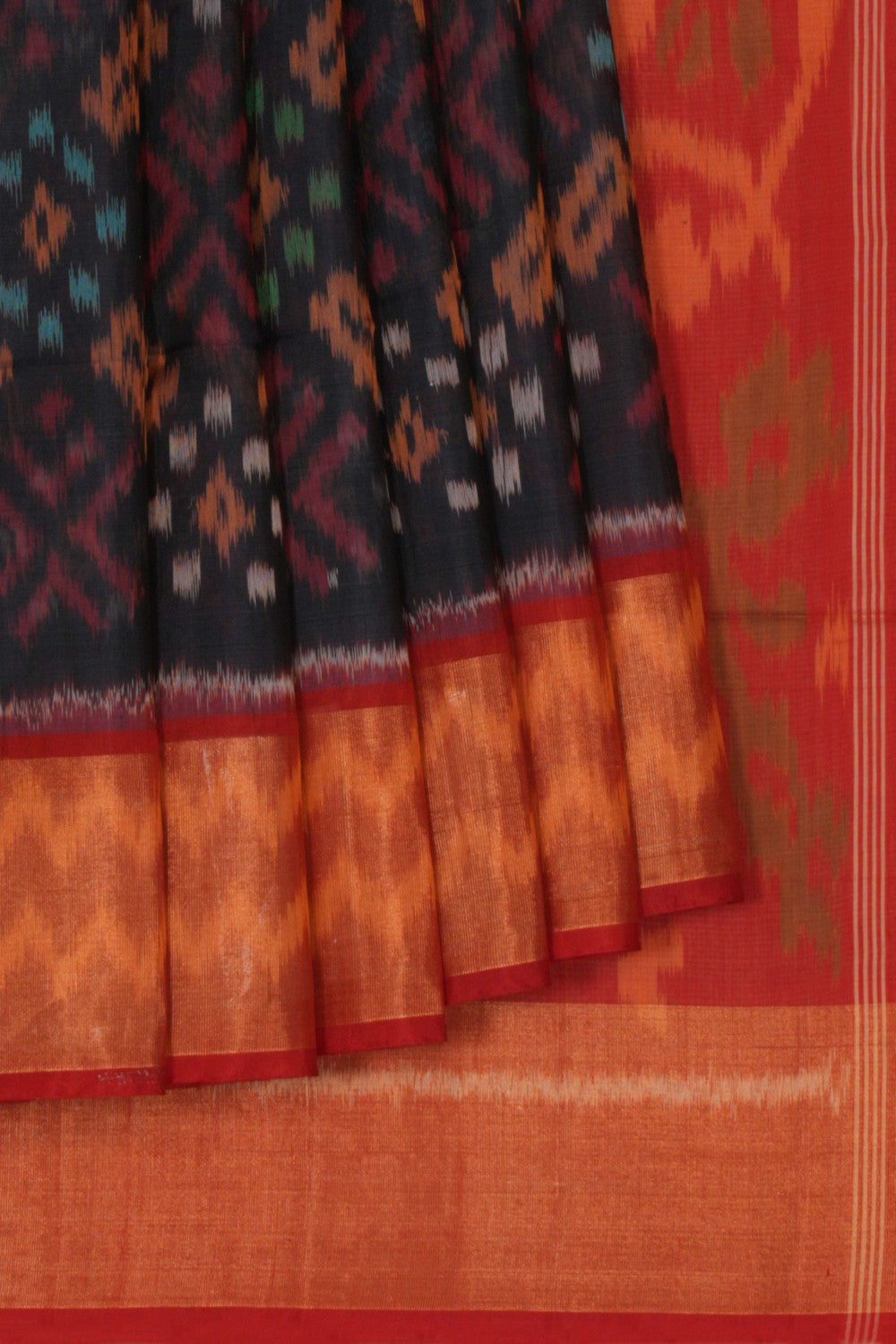 Kalanjali Ikat Cotton-Silk Grey Saree – Women's