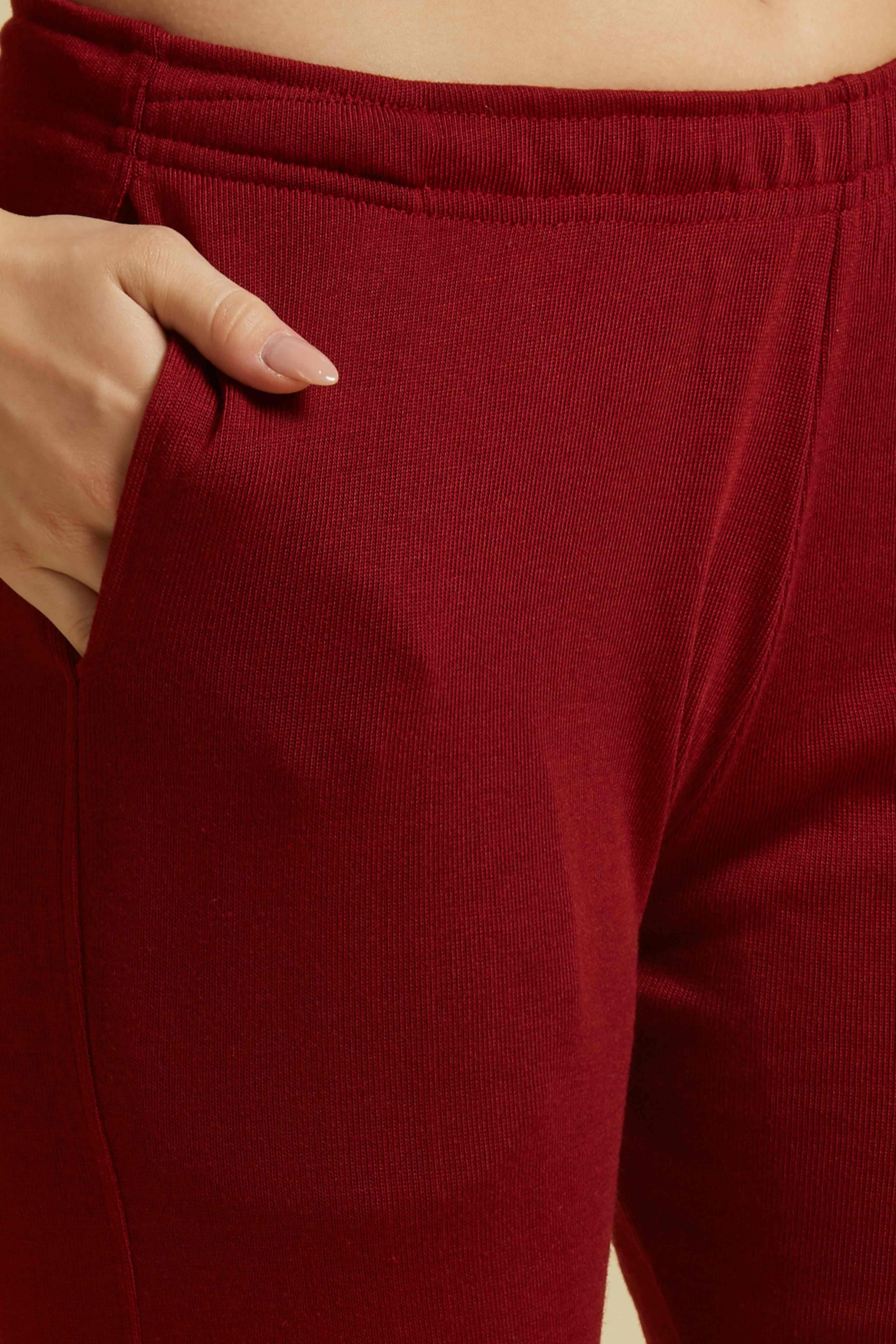 Peachmode Maroon Floral Woolen Top Bottom Set - view 10