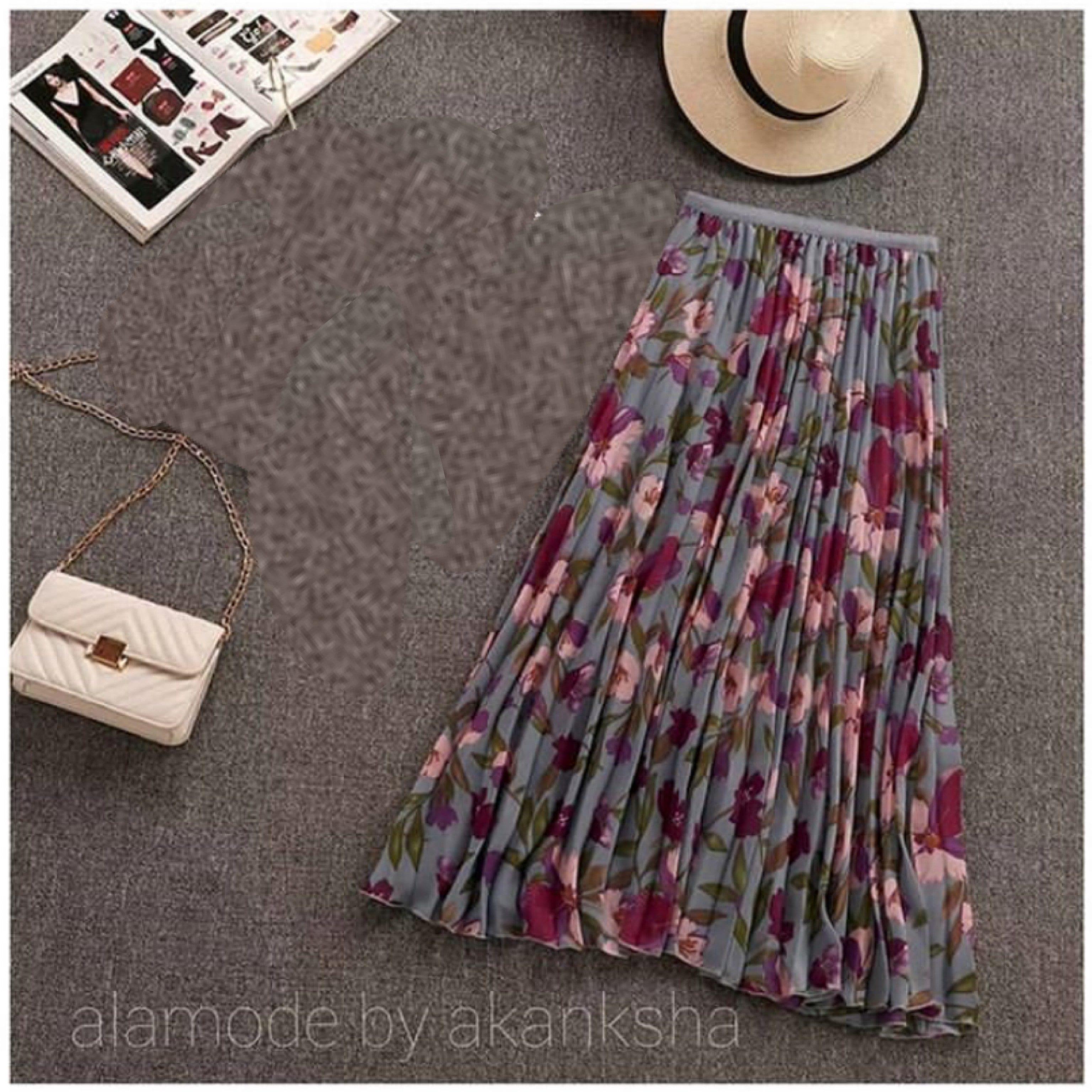 Alamode By Akanksha Floral Glam Skirt – Orange - view 2